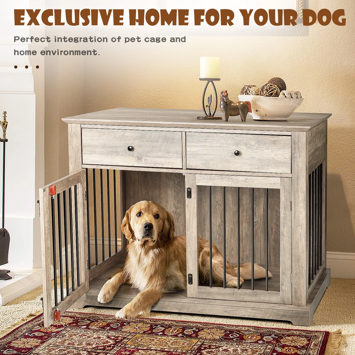 Dog Crate Furniture With Drawers