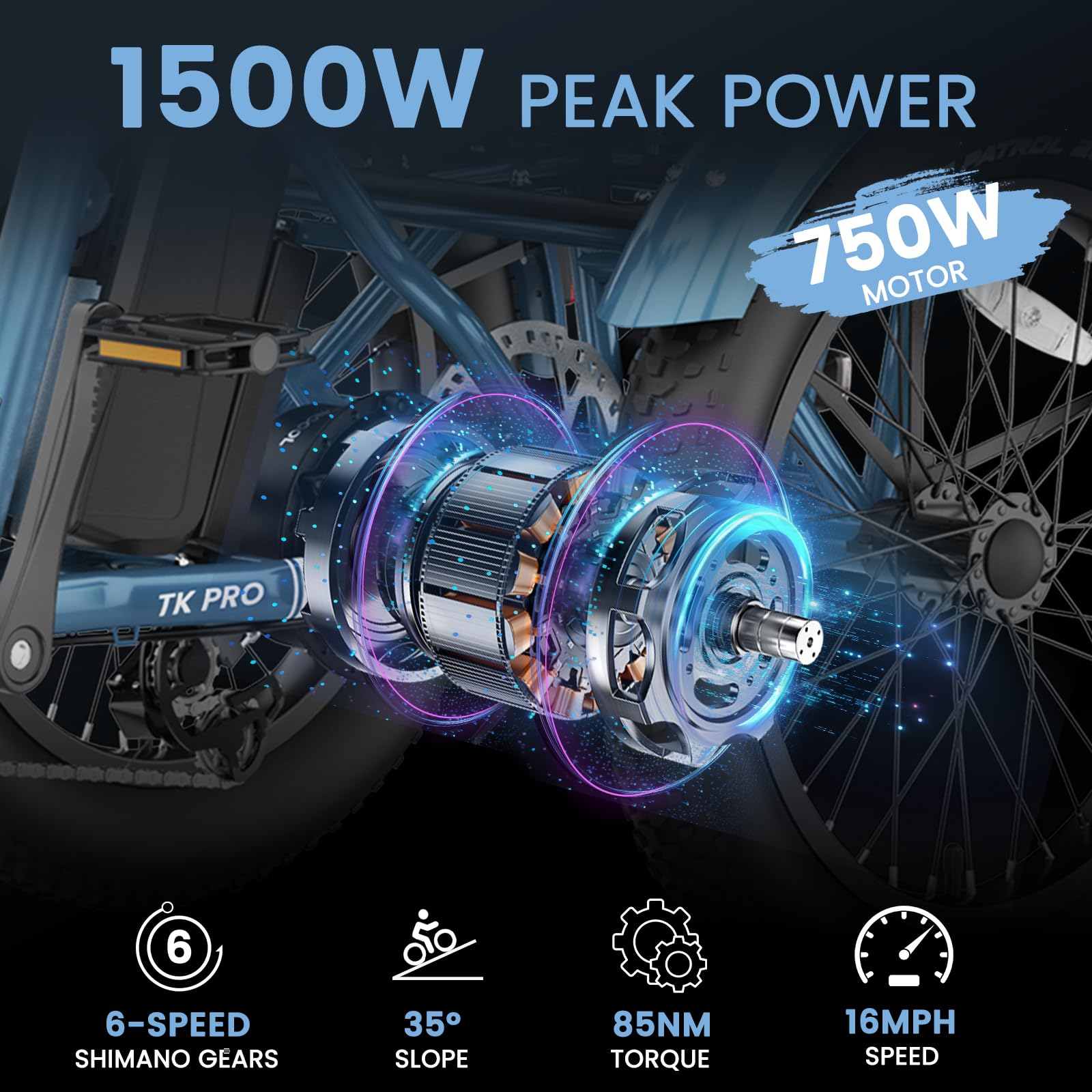 MOONCOOL Electric Tricycle for Adults, 500W/750W 48V 20 Folding Electric Trike Peak Power 1100W, 3 Wheels Electric Bicycle, Aluminum Frame Electric Tricycle with Large Basket and Removable Battery