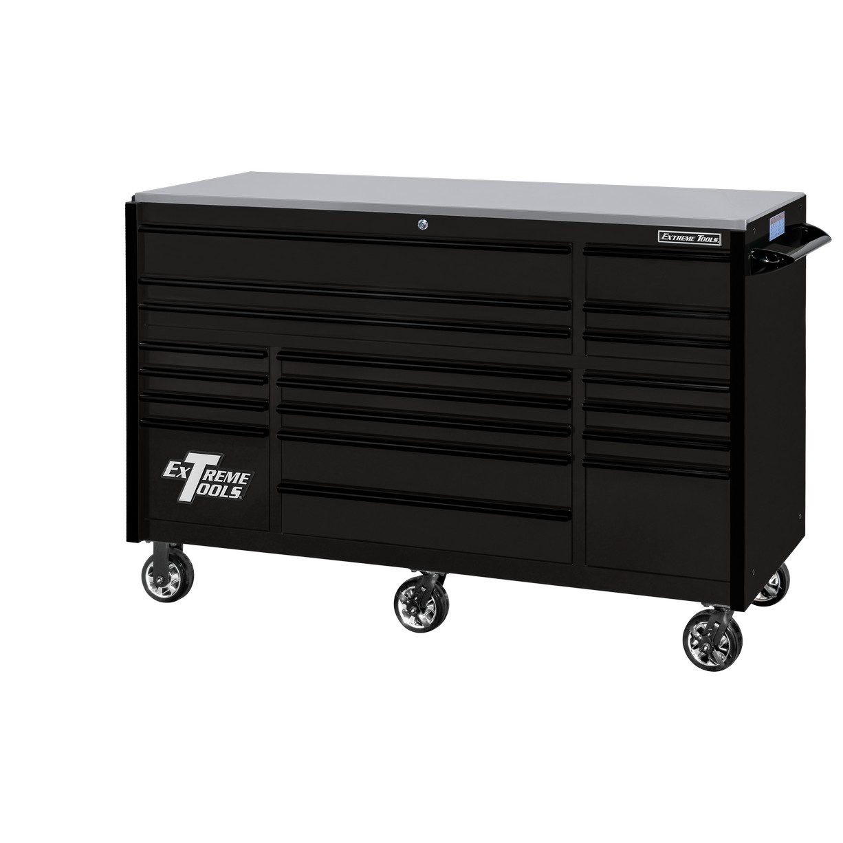 Extreme Tools 72″ x 30″, 19 Drawer Roller Cabinet with 250 lbs. drawer slides, RX 250 Series