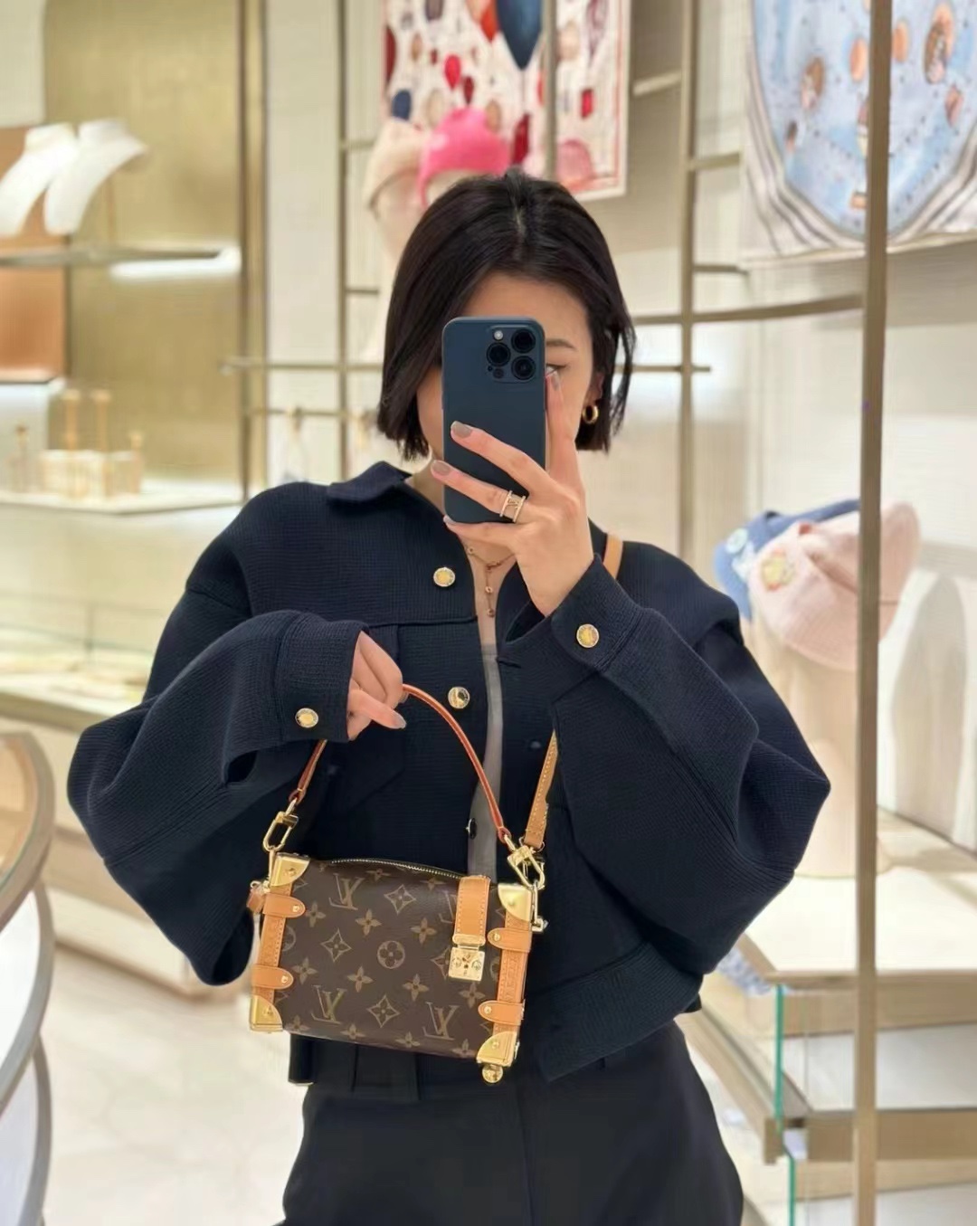 Louis Vuitton side trunk handbag