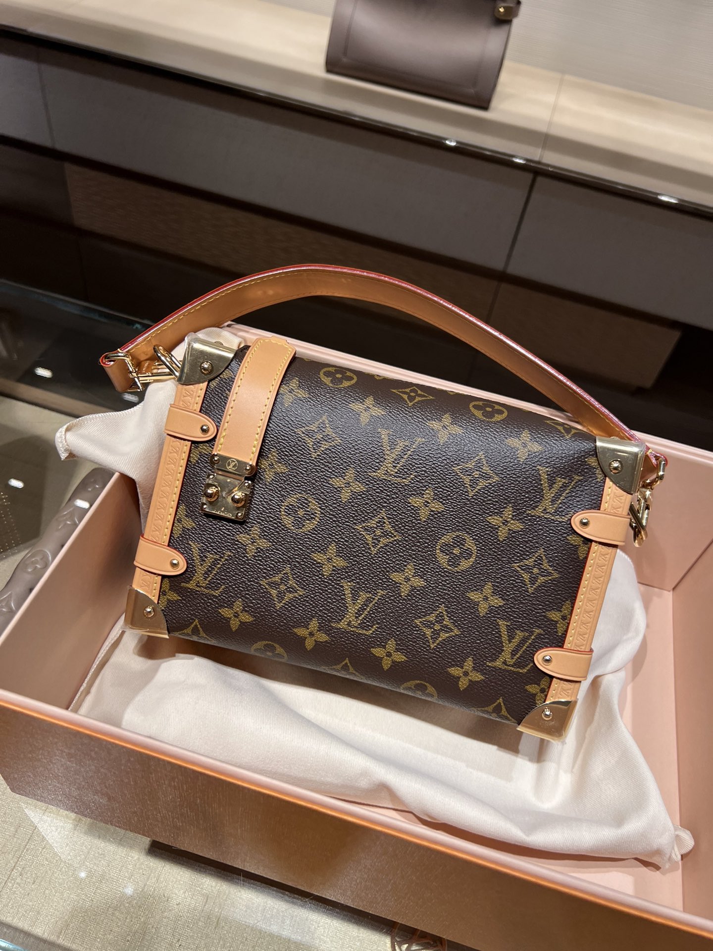 Louis Vuitton side trunk handbag