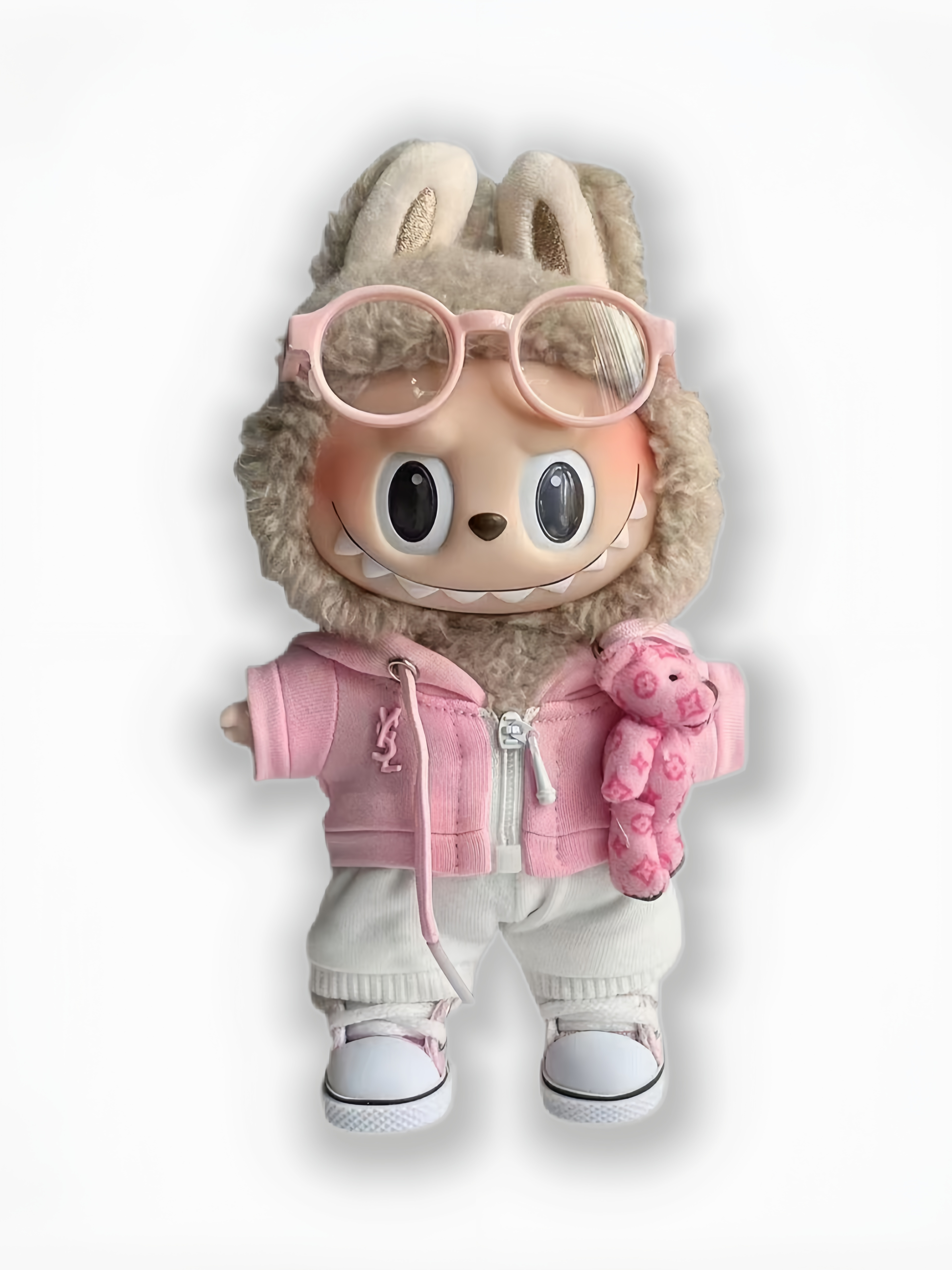 LABUBU Clothes LV Pink Suit with Teddy