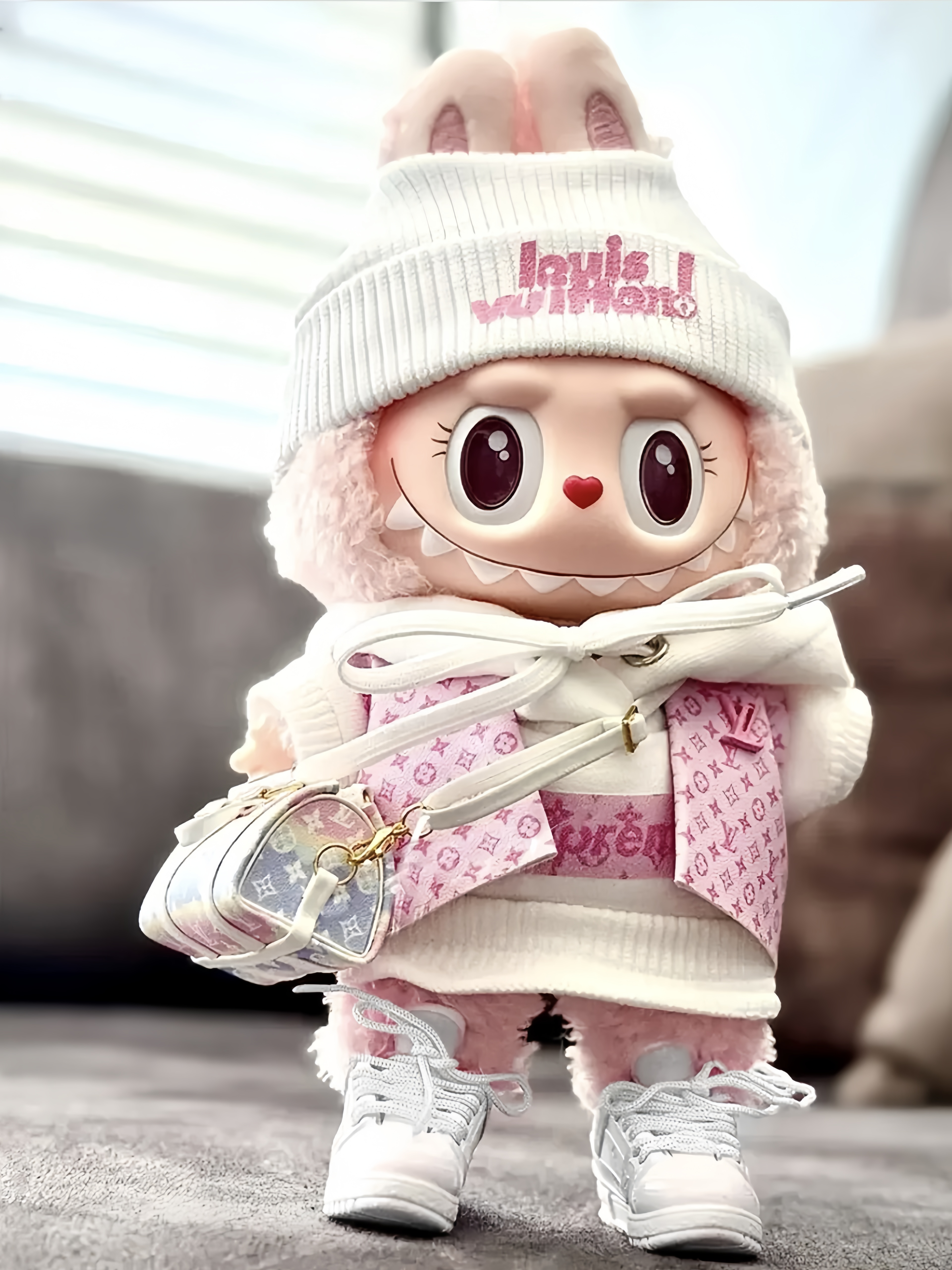 Labubu Styled Outfits LV X Supreme Pink Chic Explorer