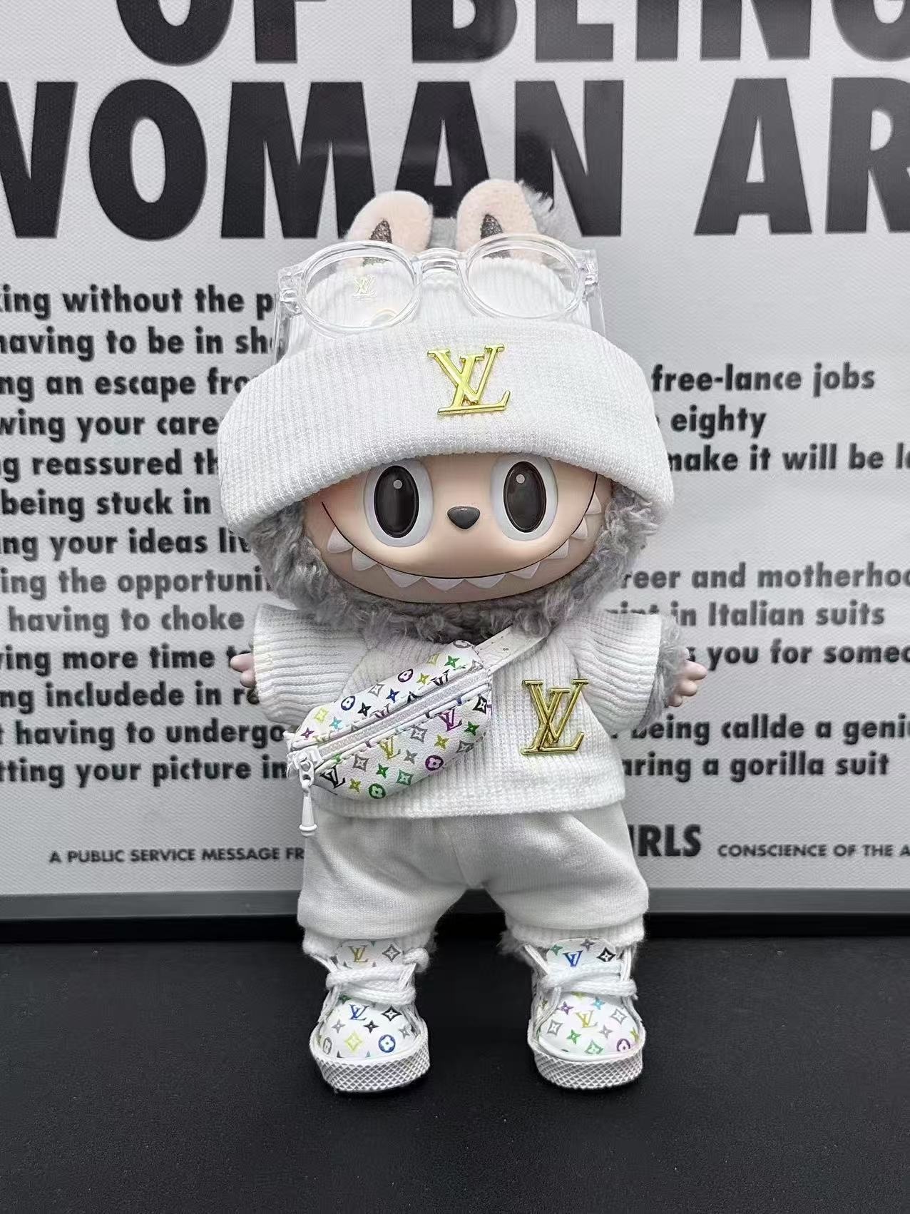 LABUBU Clothes LV White Sweater