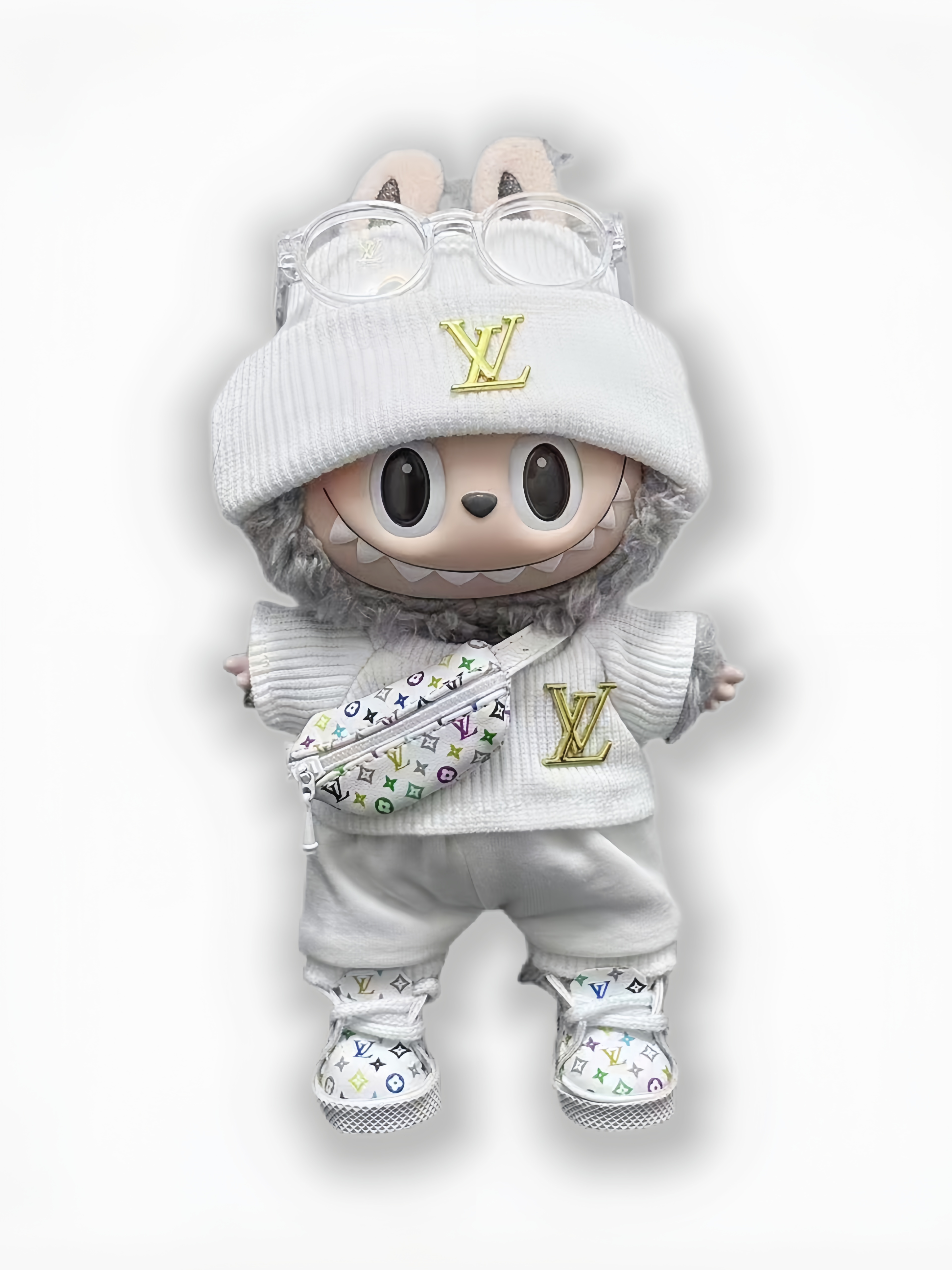 LABUBU Clothes LV White Sweater