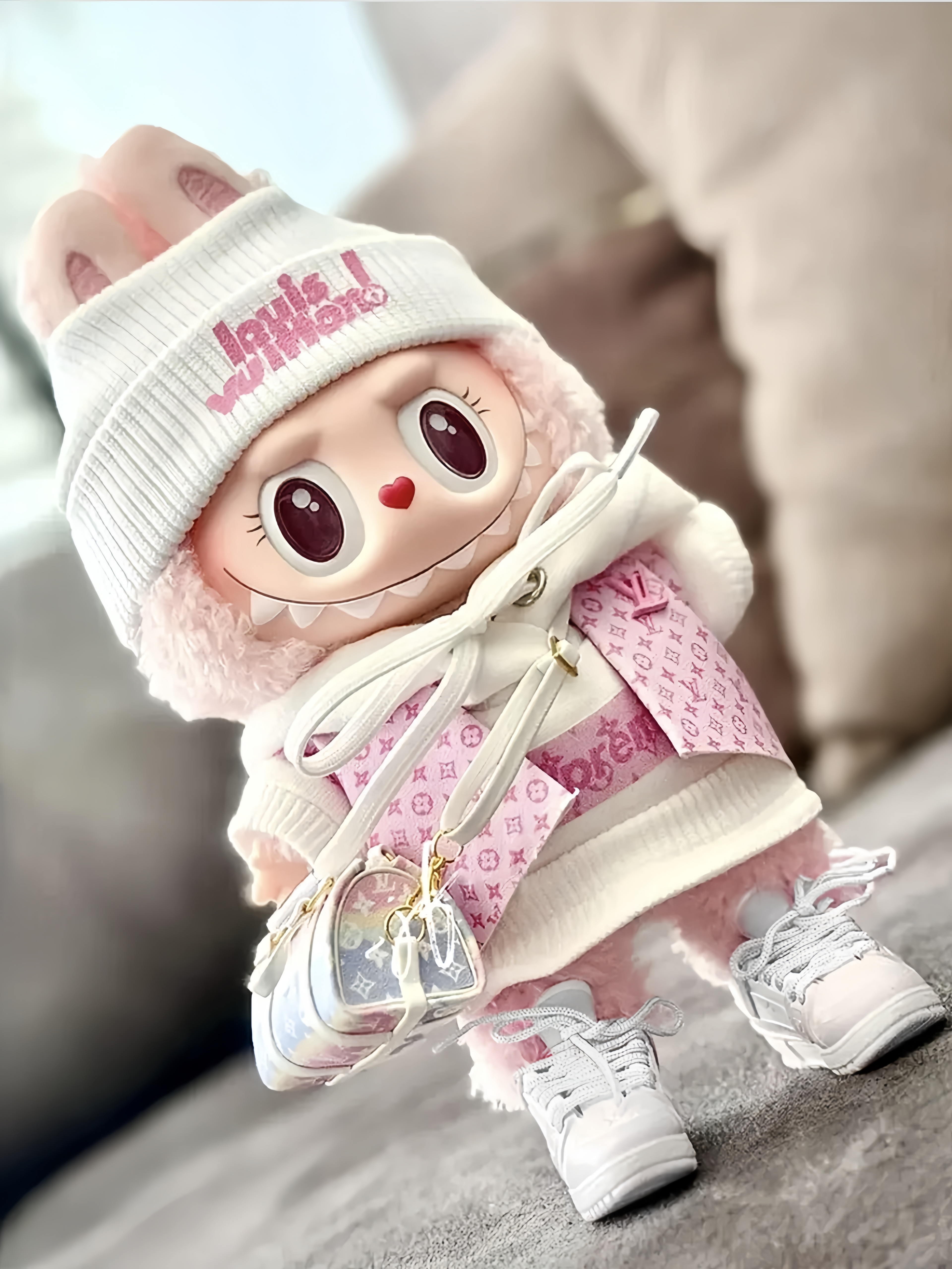 Labubu Styled Outfits LV X Supreme Pink Chic Explorer