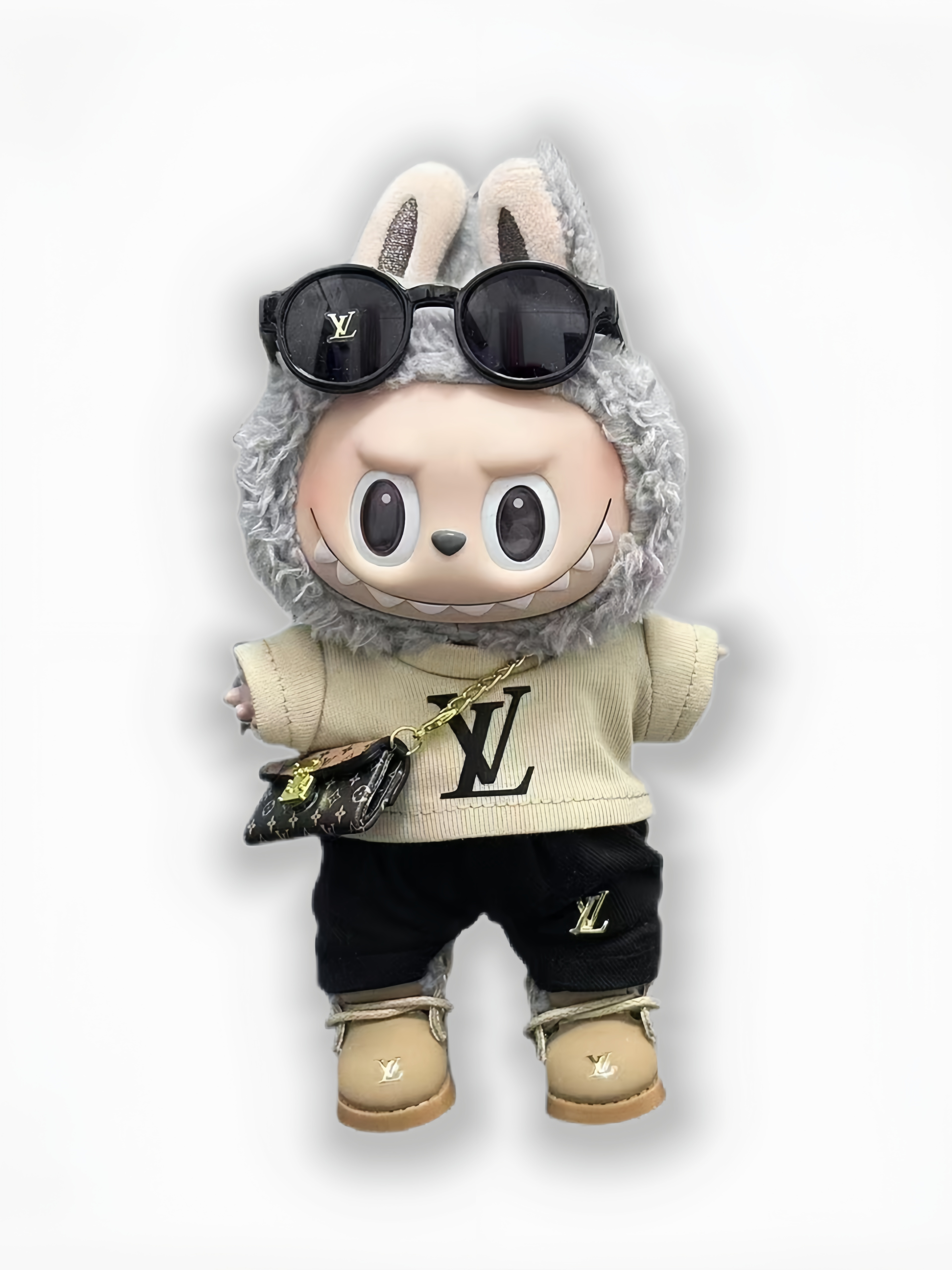 LABUBU Clothes LV Khaki Outfit