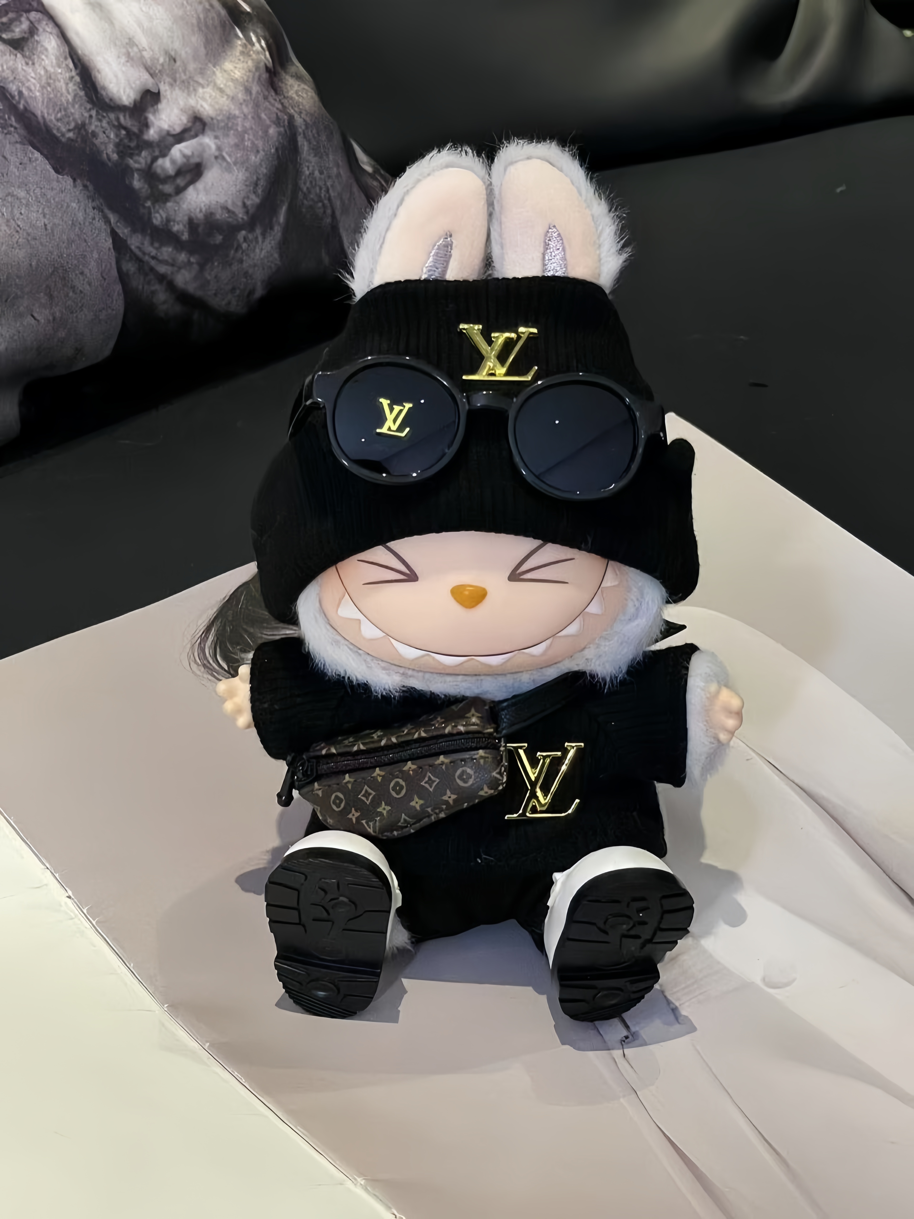 LABUBU Outfits Black LV Sweater