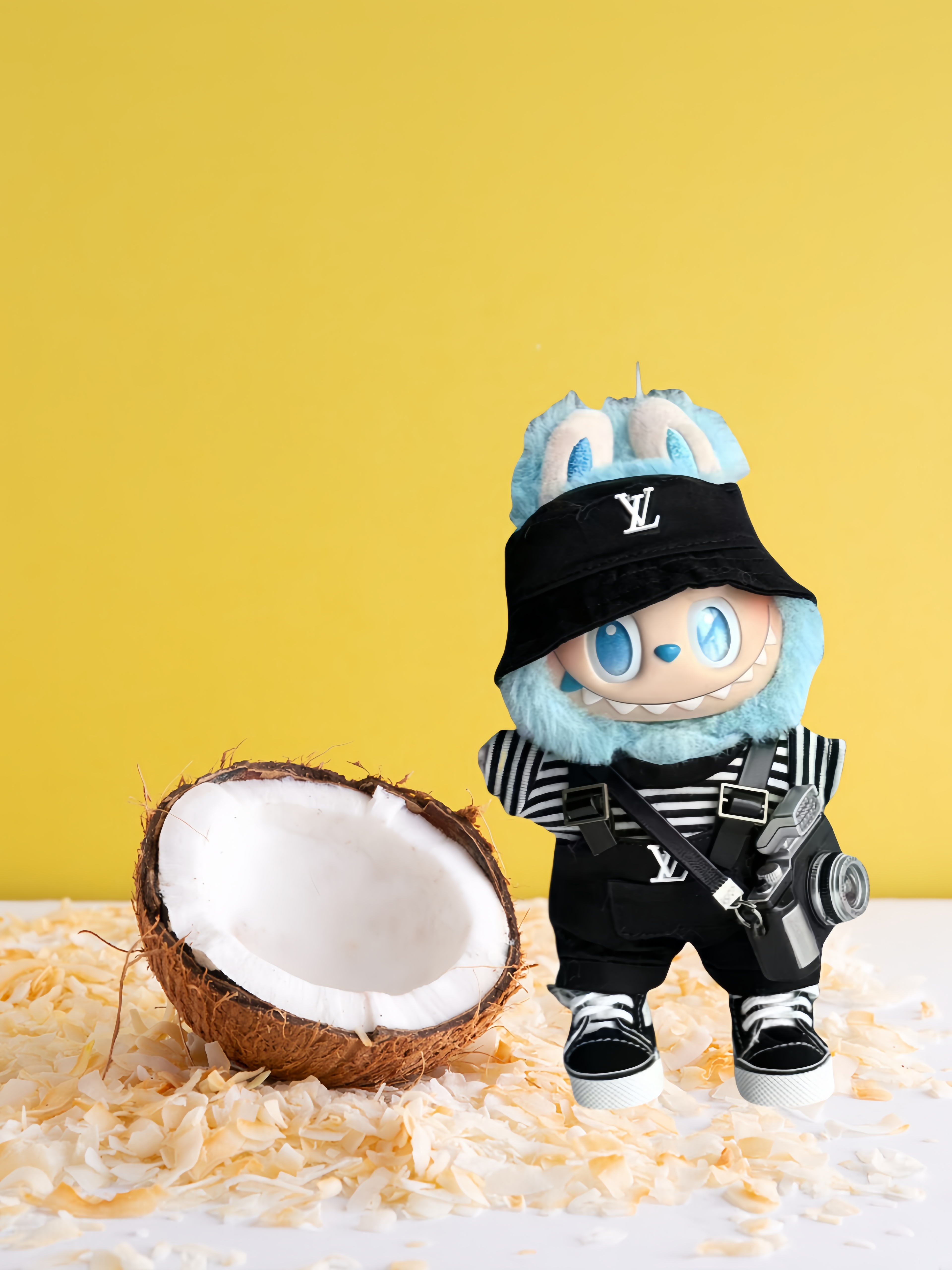 LABUBU Clothes LV Black Overalls Photographer