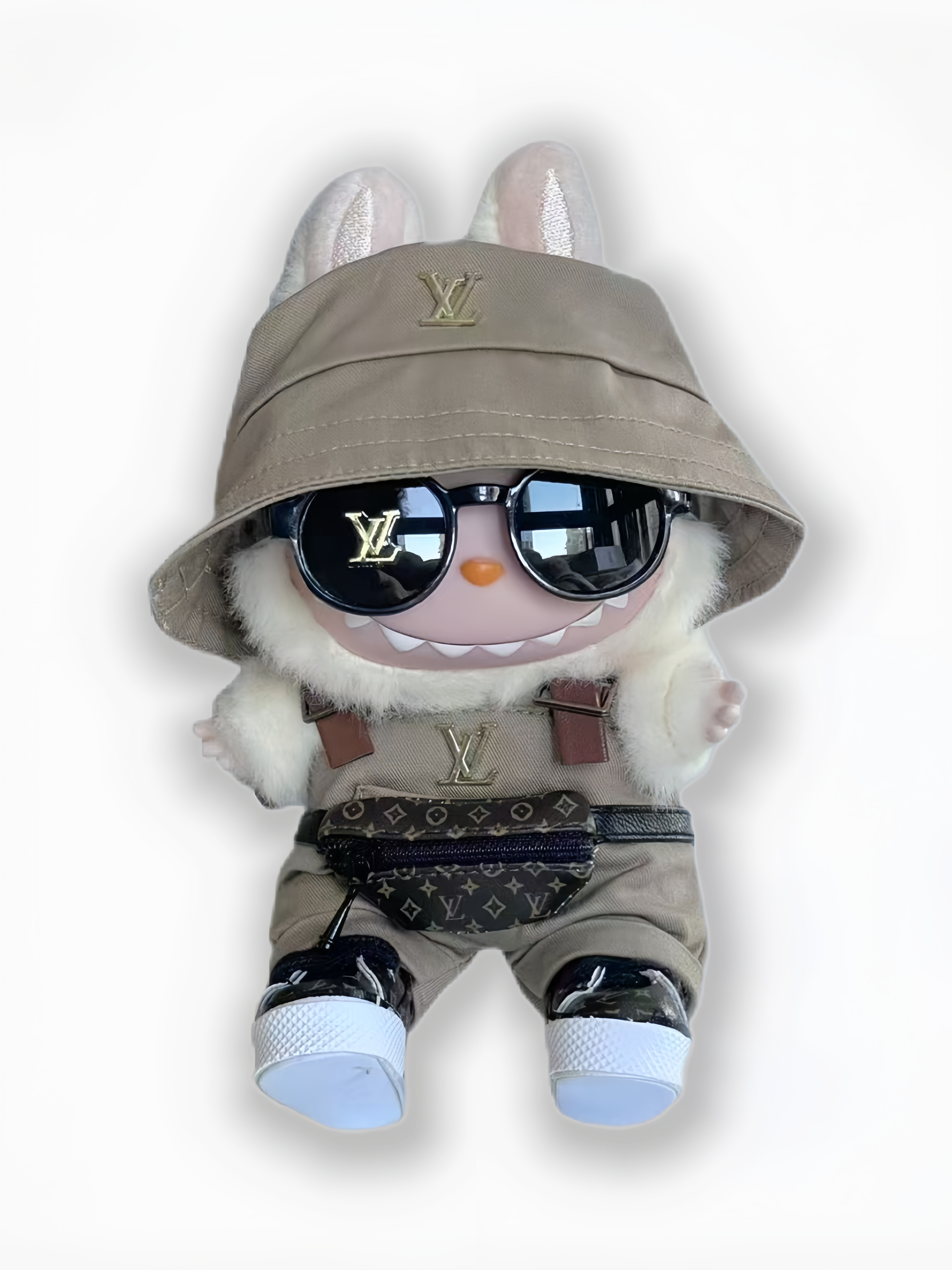 LABUBU Clothes LV Khaki Overalls
