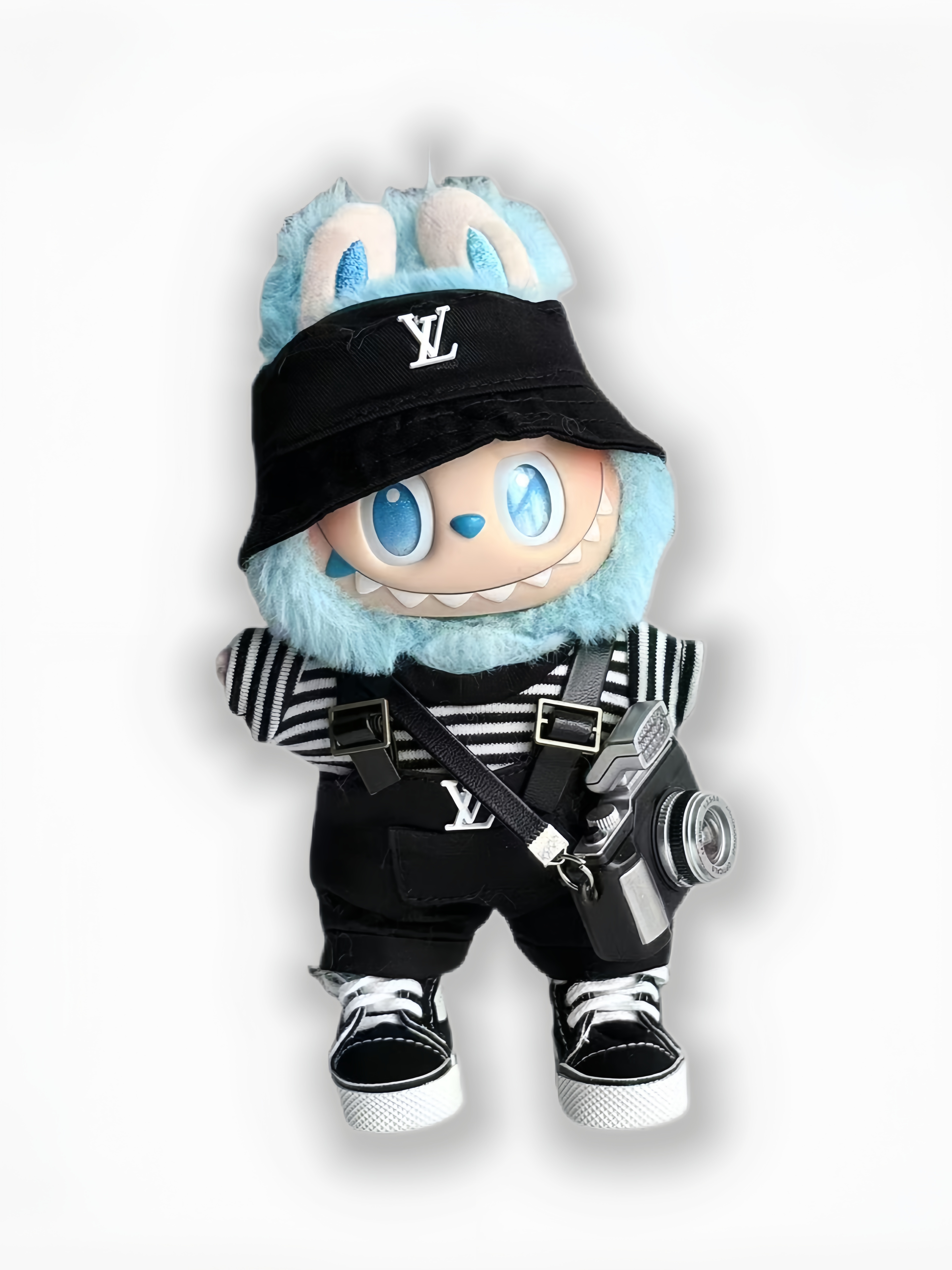 LABUBU Clothes LV Black Overalls Photographer