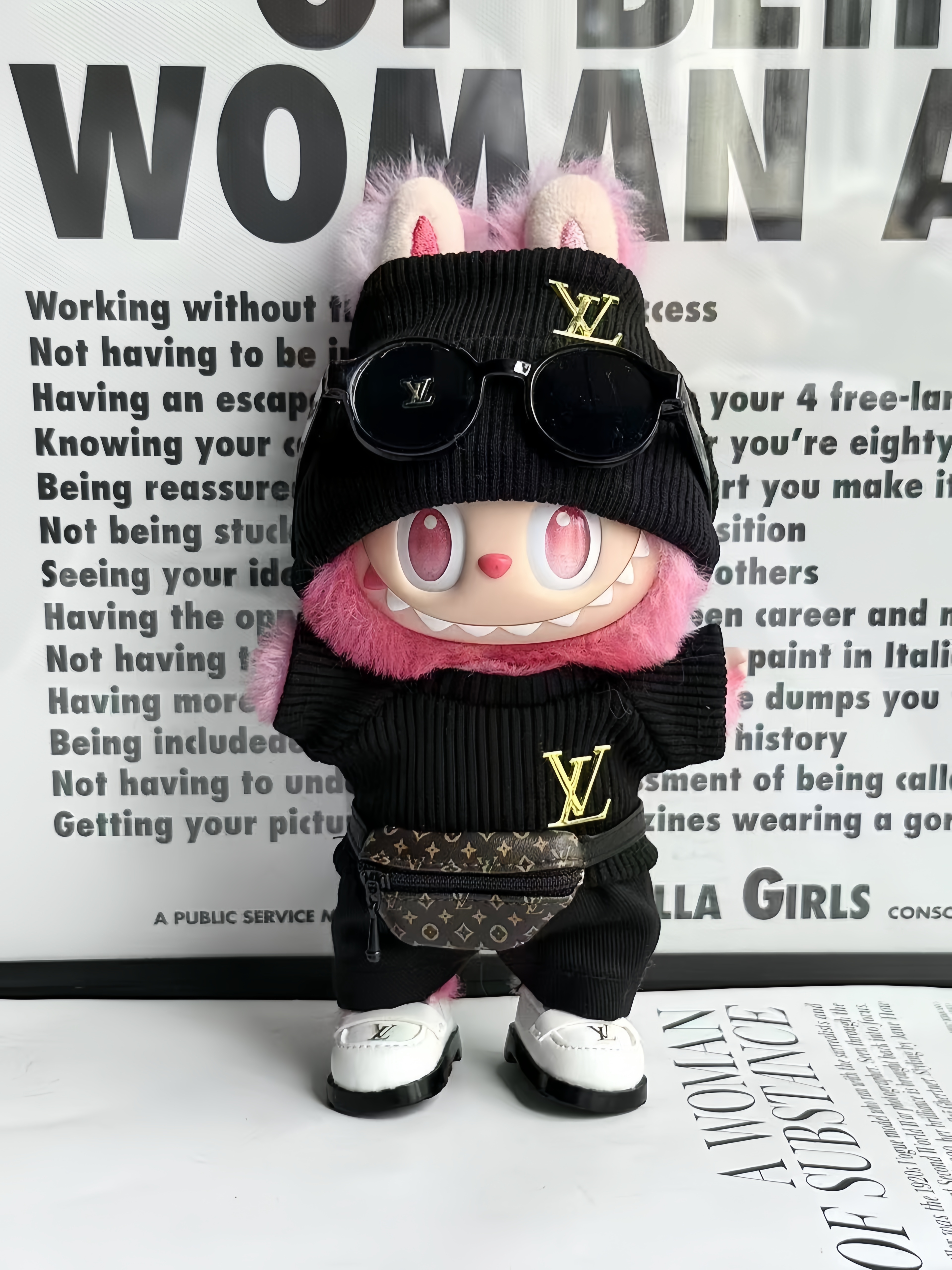 LABUBU Outfits Black LV Sweater