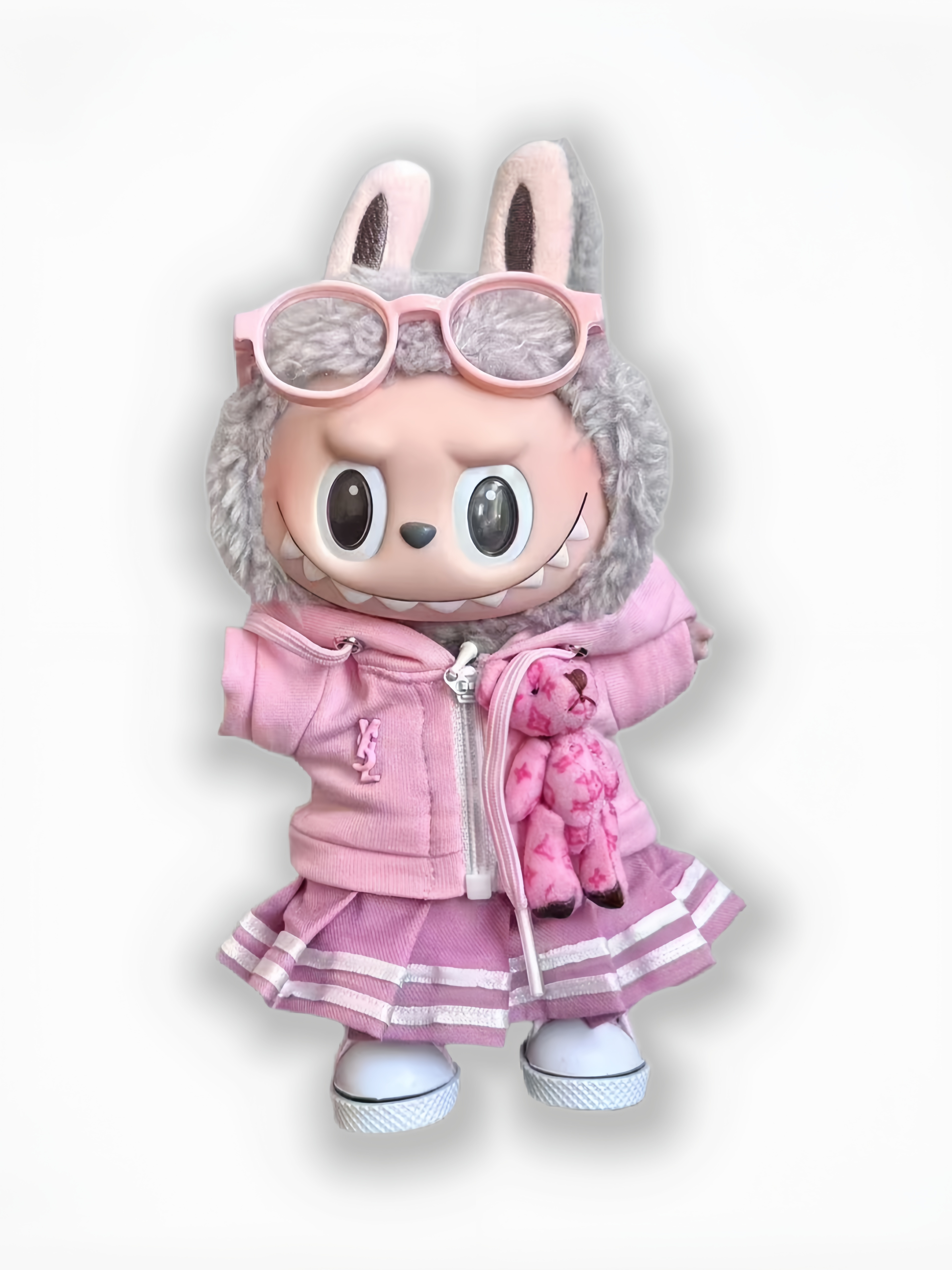 LABUBU Clothes LV Pink Skirt with Teddy
