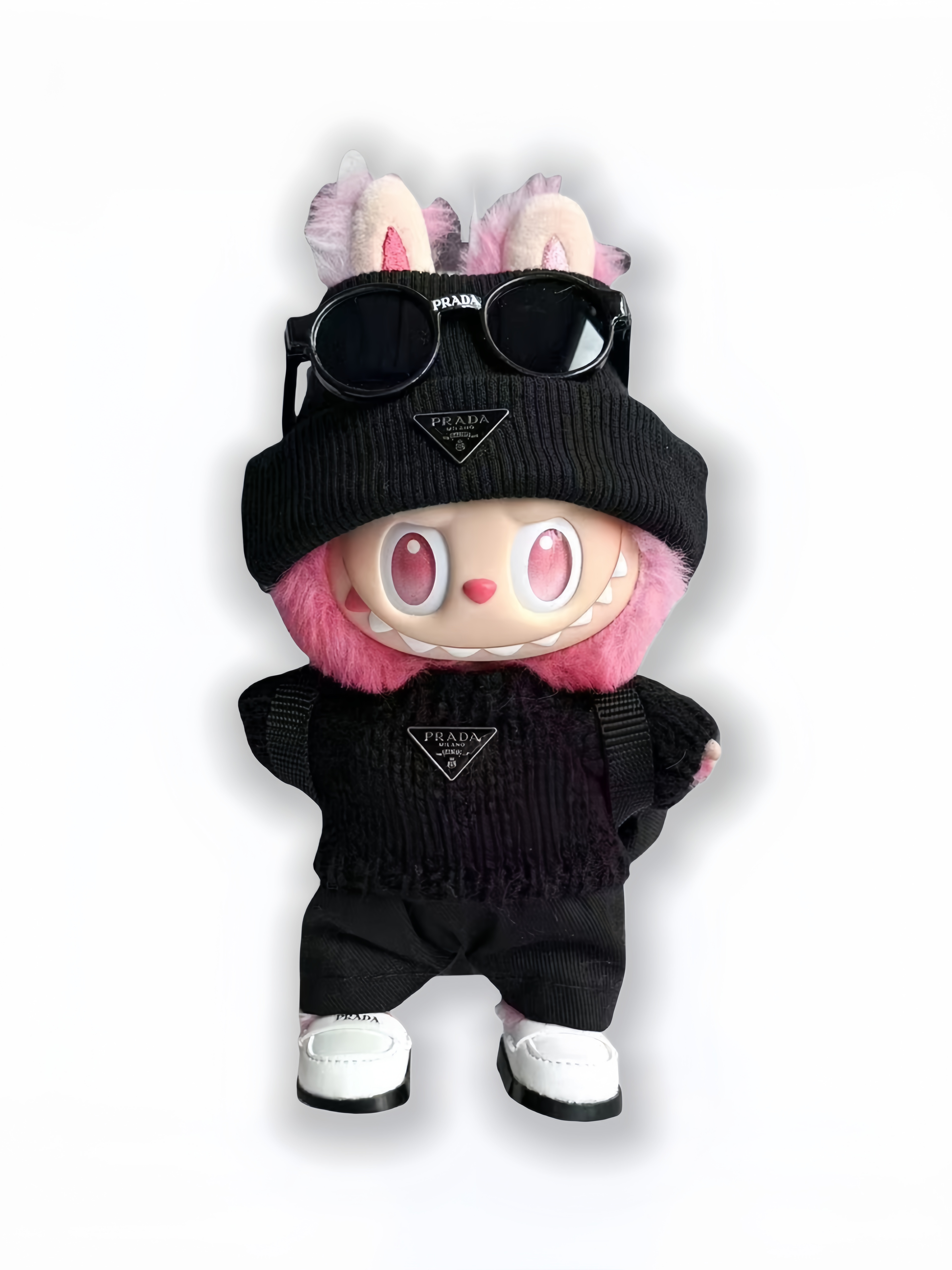 LABUBU Clothes Prada Black Knit Outftit