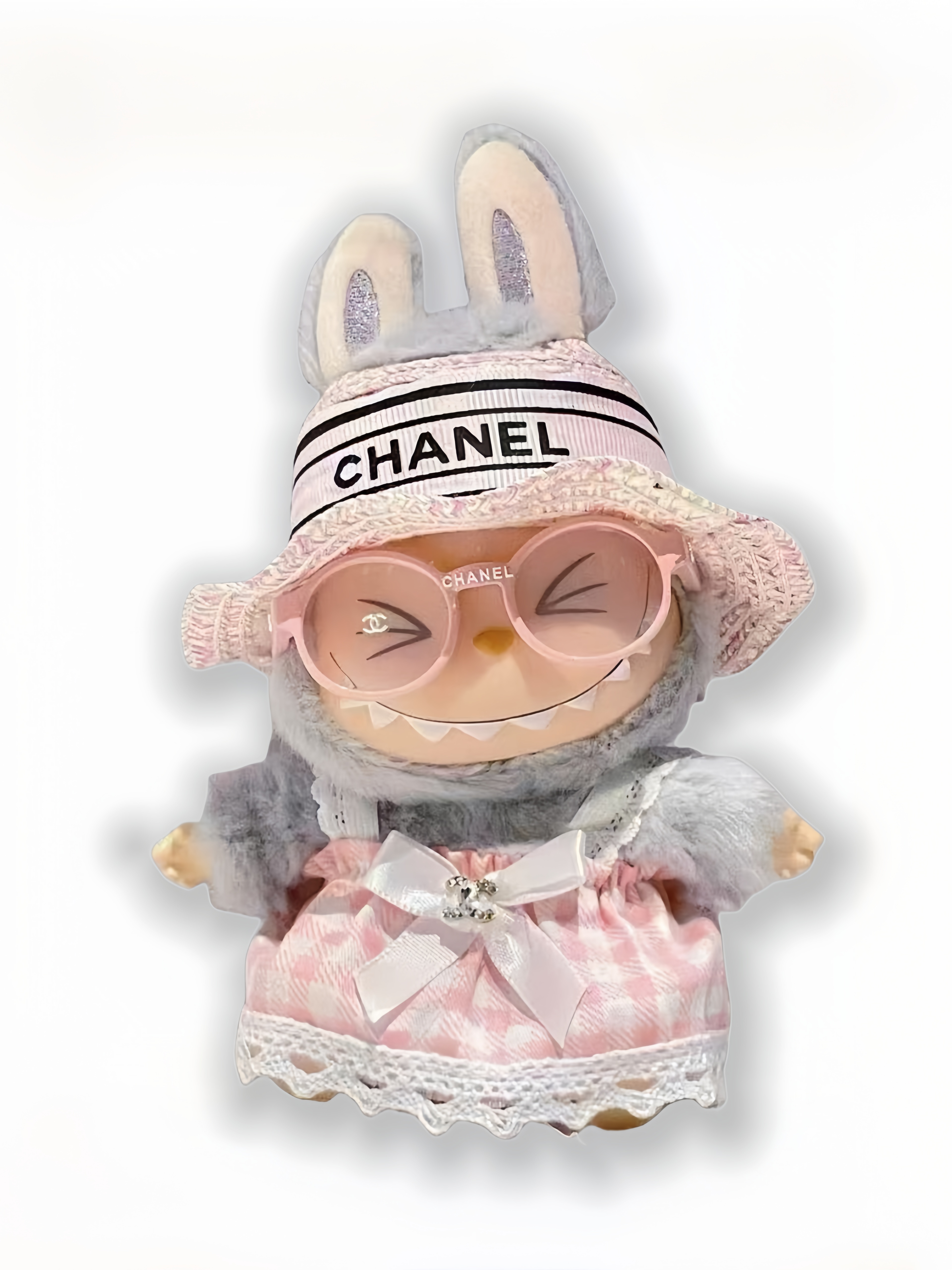 LABUBU Clothes Chanel Cute Pink Dress Outfit