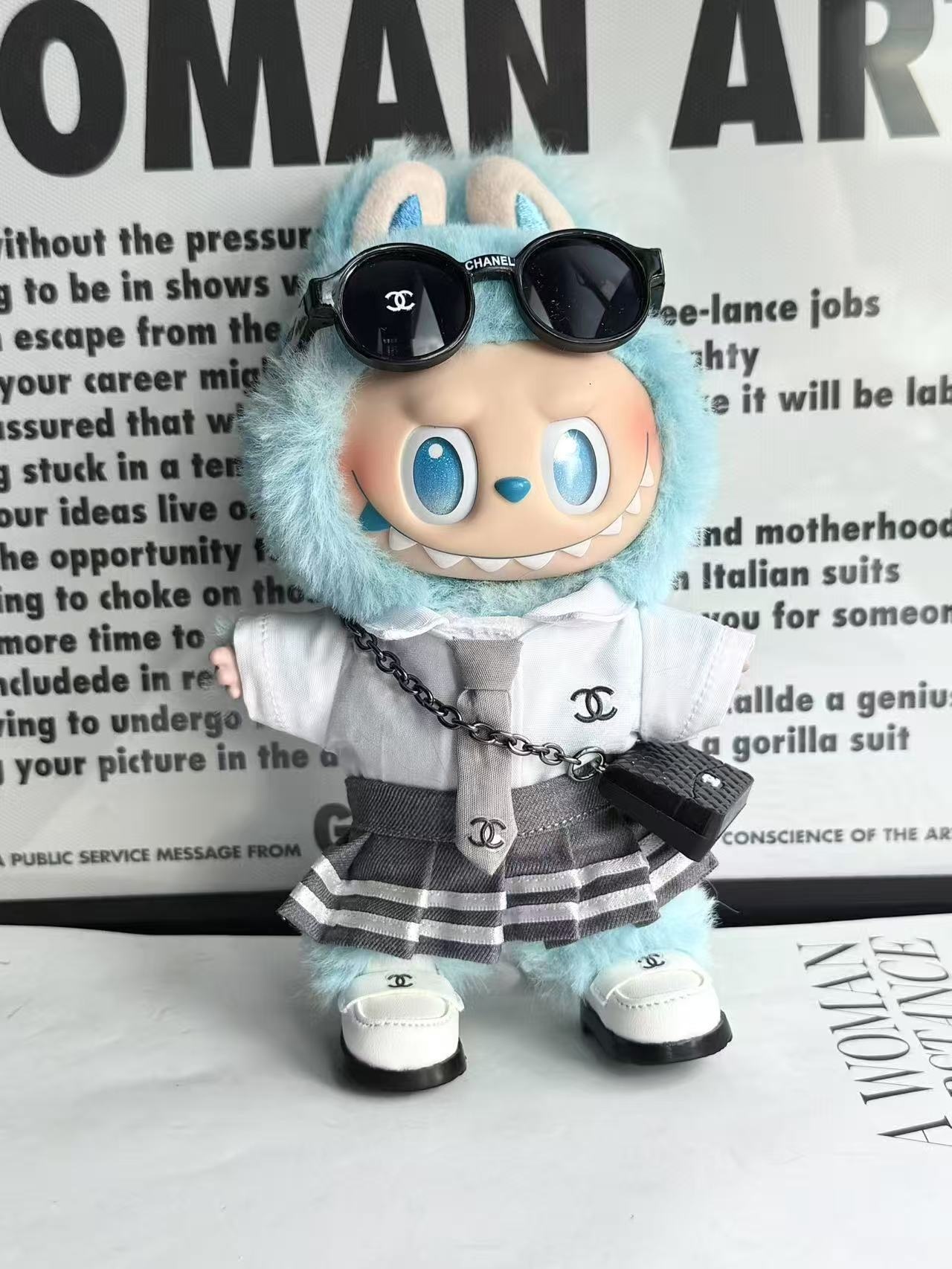 LABUBU Clothes Chanel Ivy - style Jacket and Skirt Set