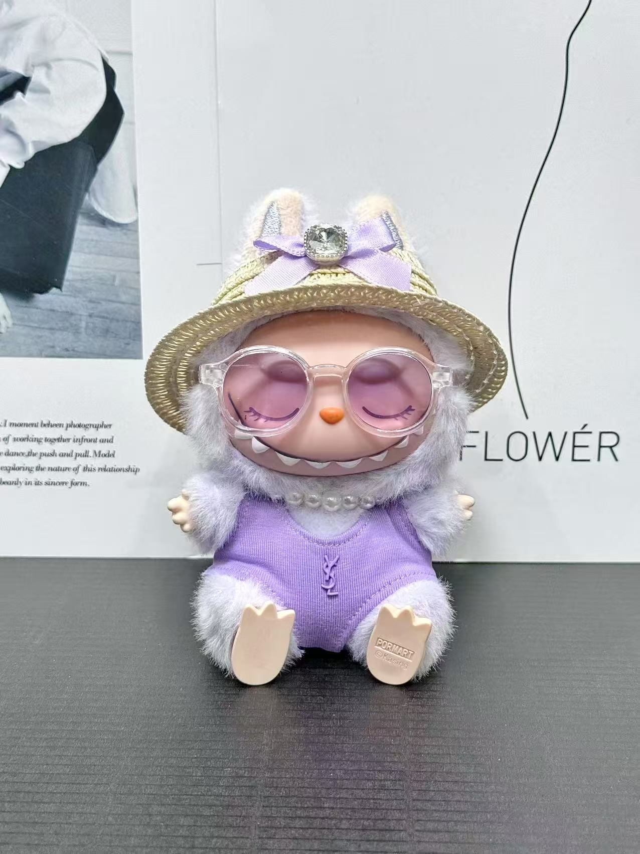 LABUBU Clothes YSL Purple Elegance Set
