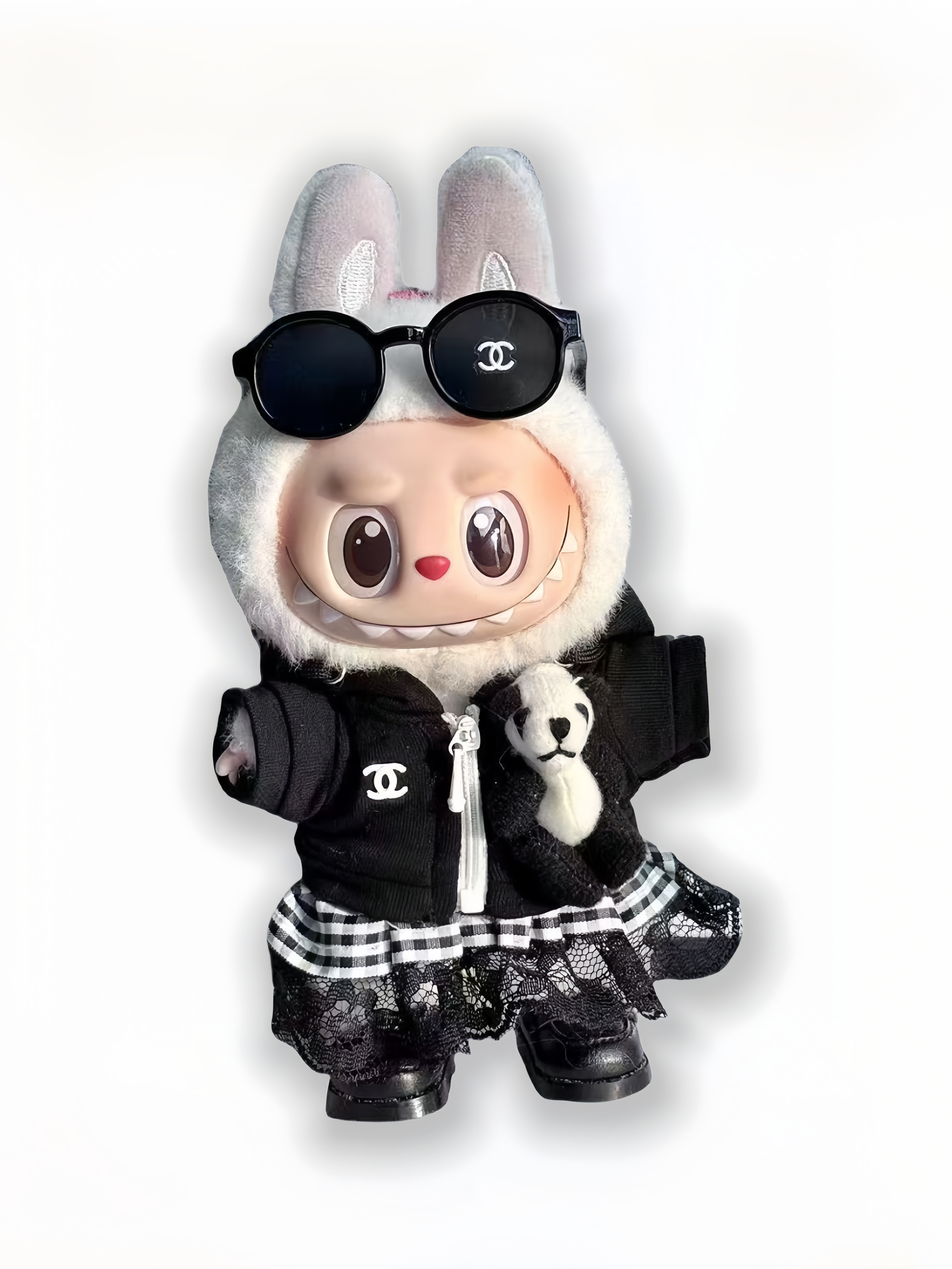 复制LABUBU Clothes Chanel Monochrome Panda Skirt - companion Ensemble