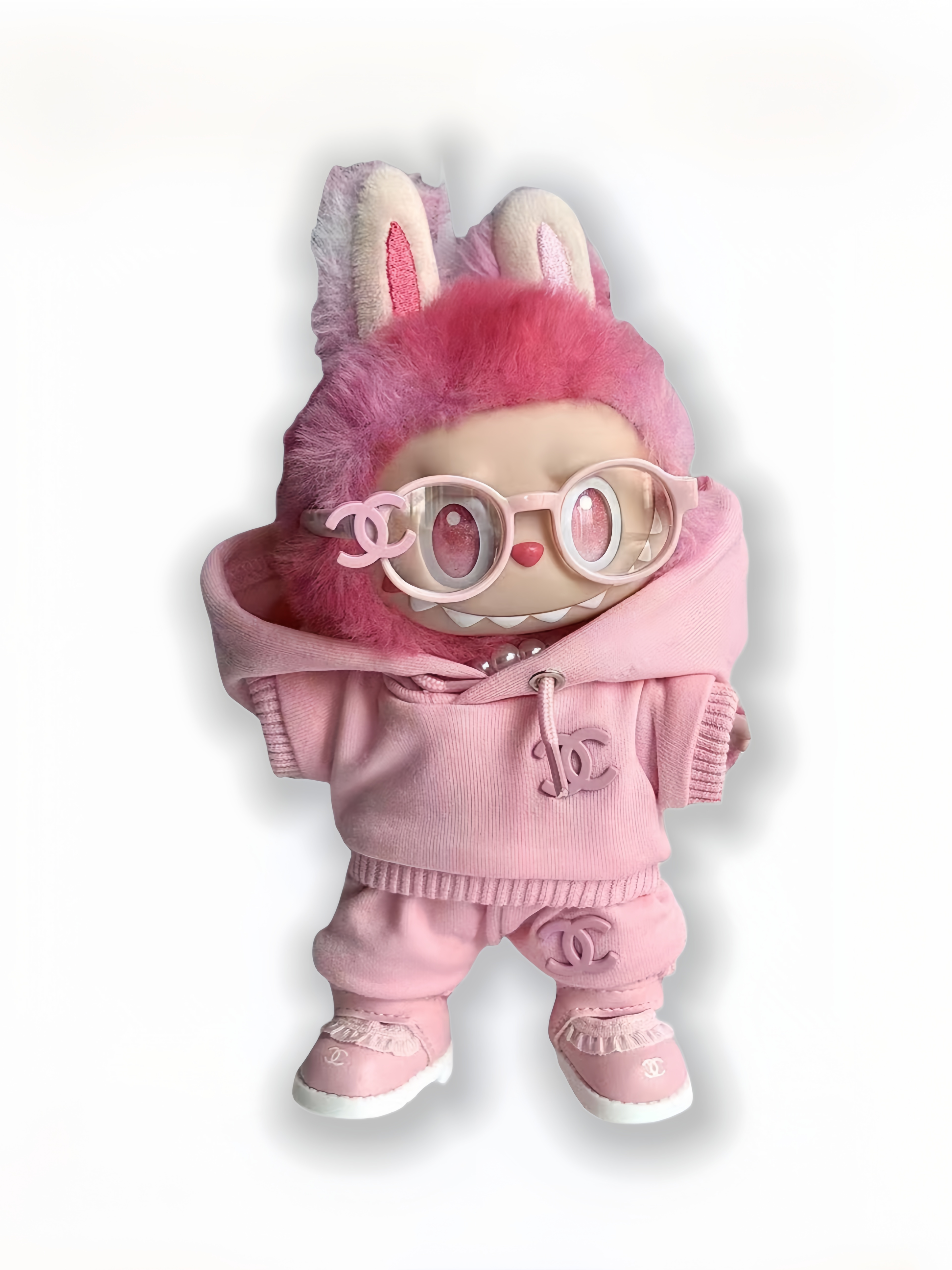 LABUBU Clothes Chanel Pink Hoodie Tracksuit Outfit