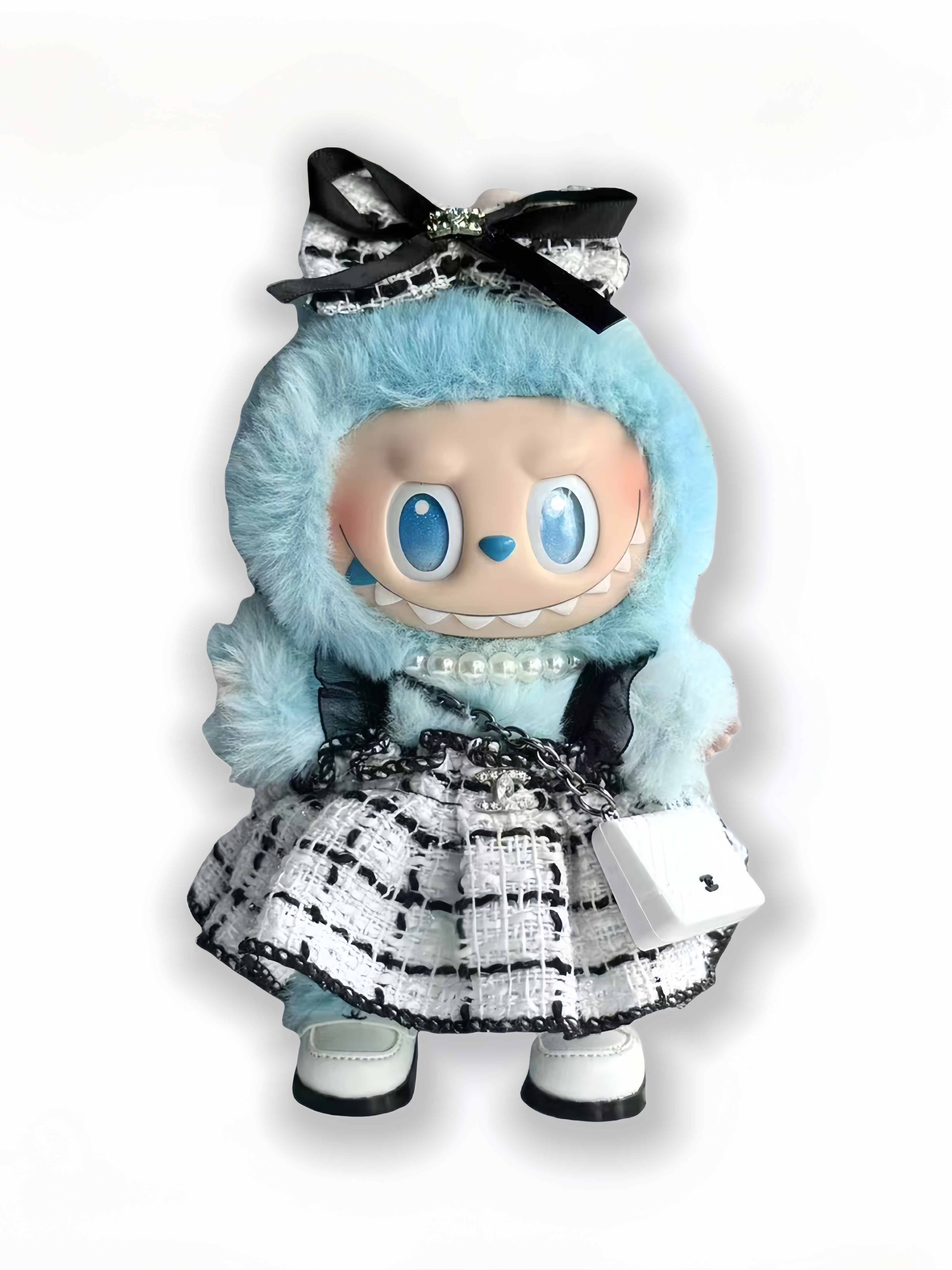 LABUBU Clothes Chanel Tweed - bow Elegant Outfit