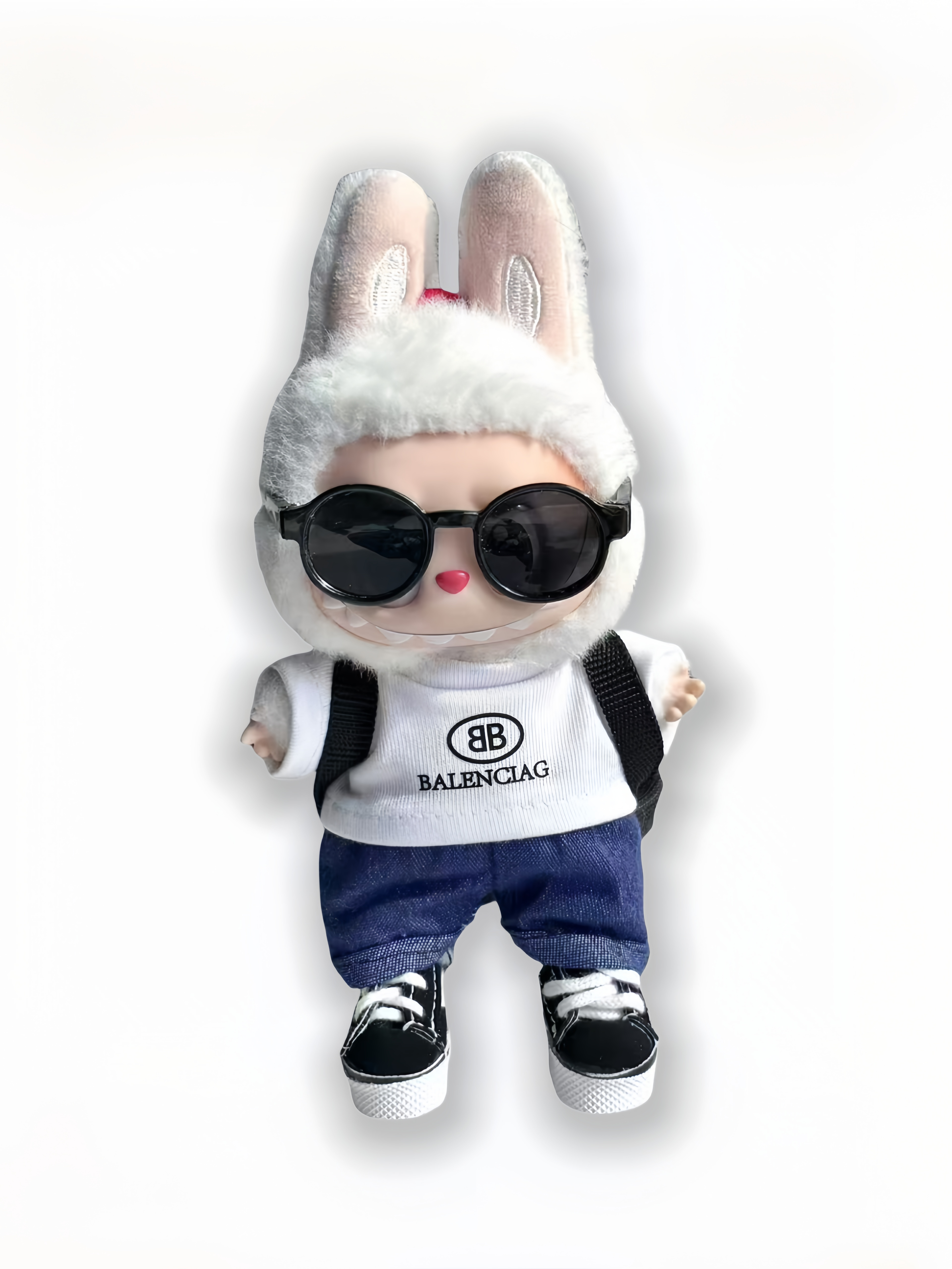 LABUBU Clothes Balenciaga White - Denim Cool Set