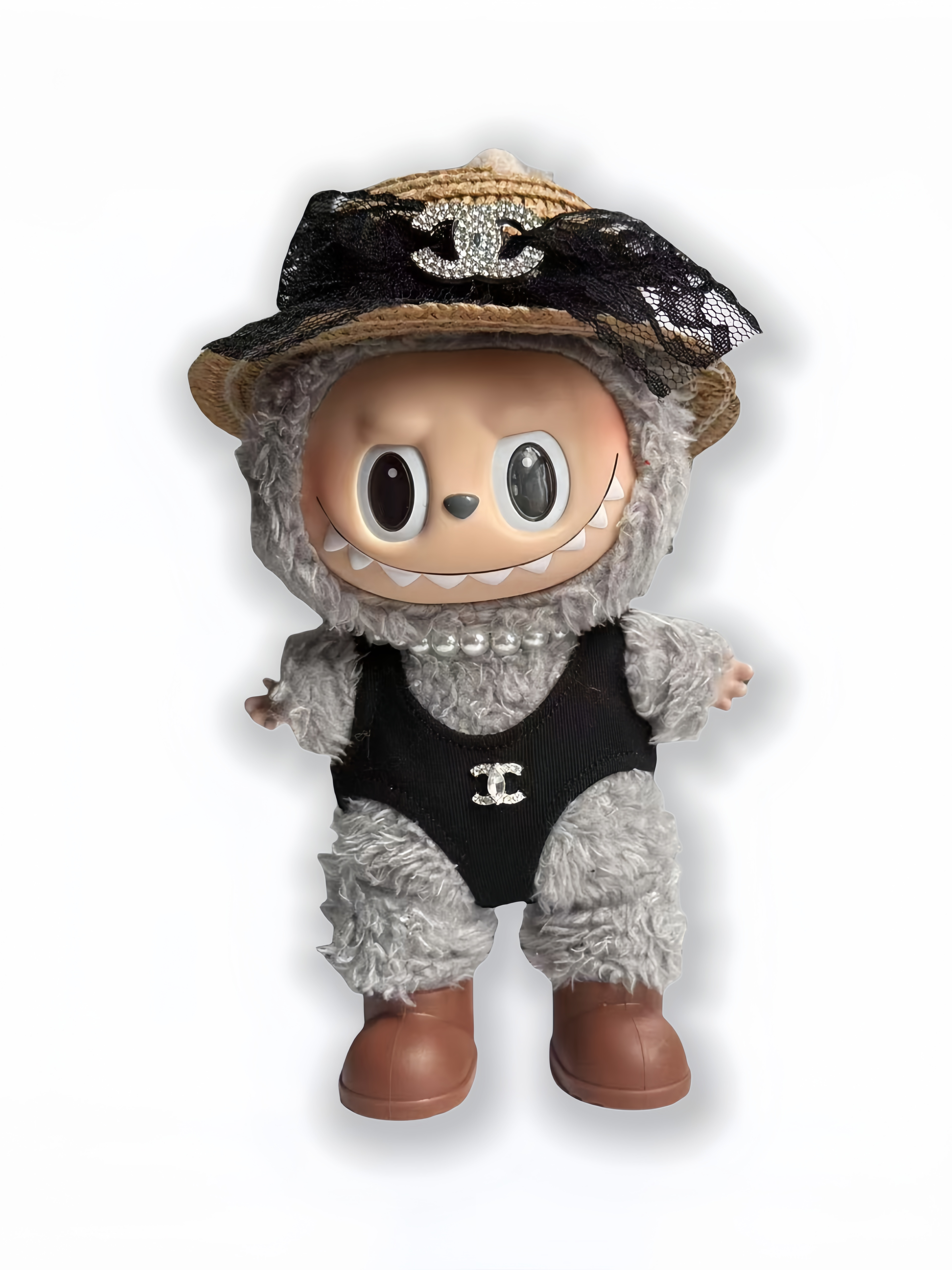 LABUBU Clothes Chanel Bohemian - chic Straw Hat Set