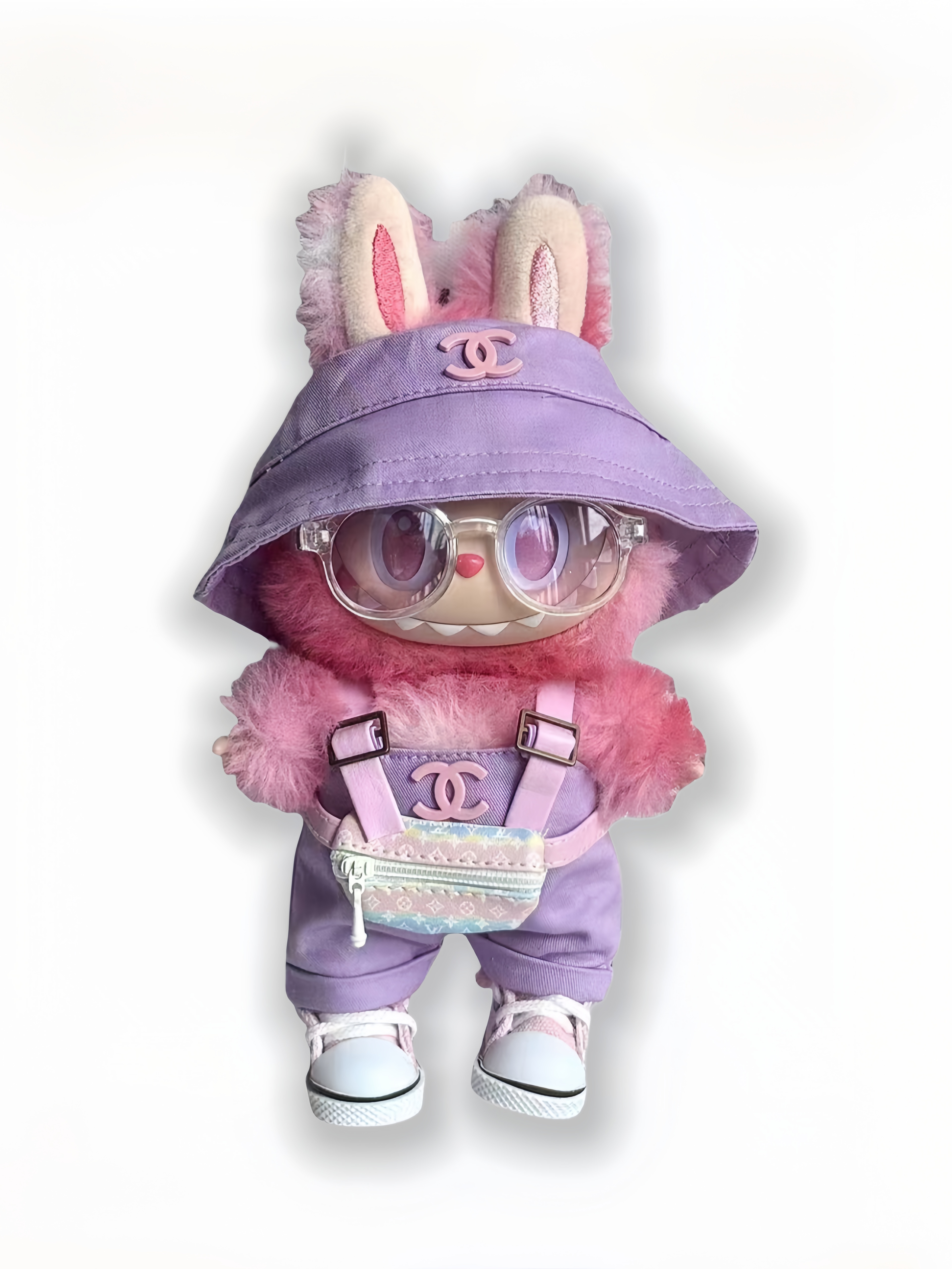 LABUBU Clothes Chanel Purple Overalls Outfit
