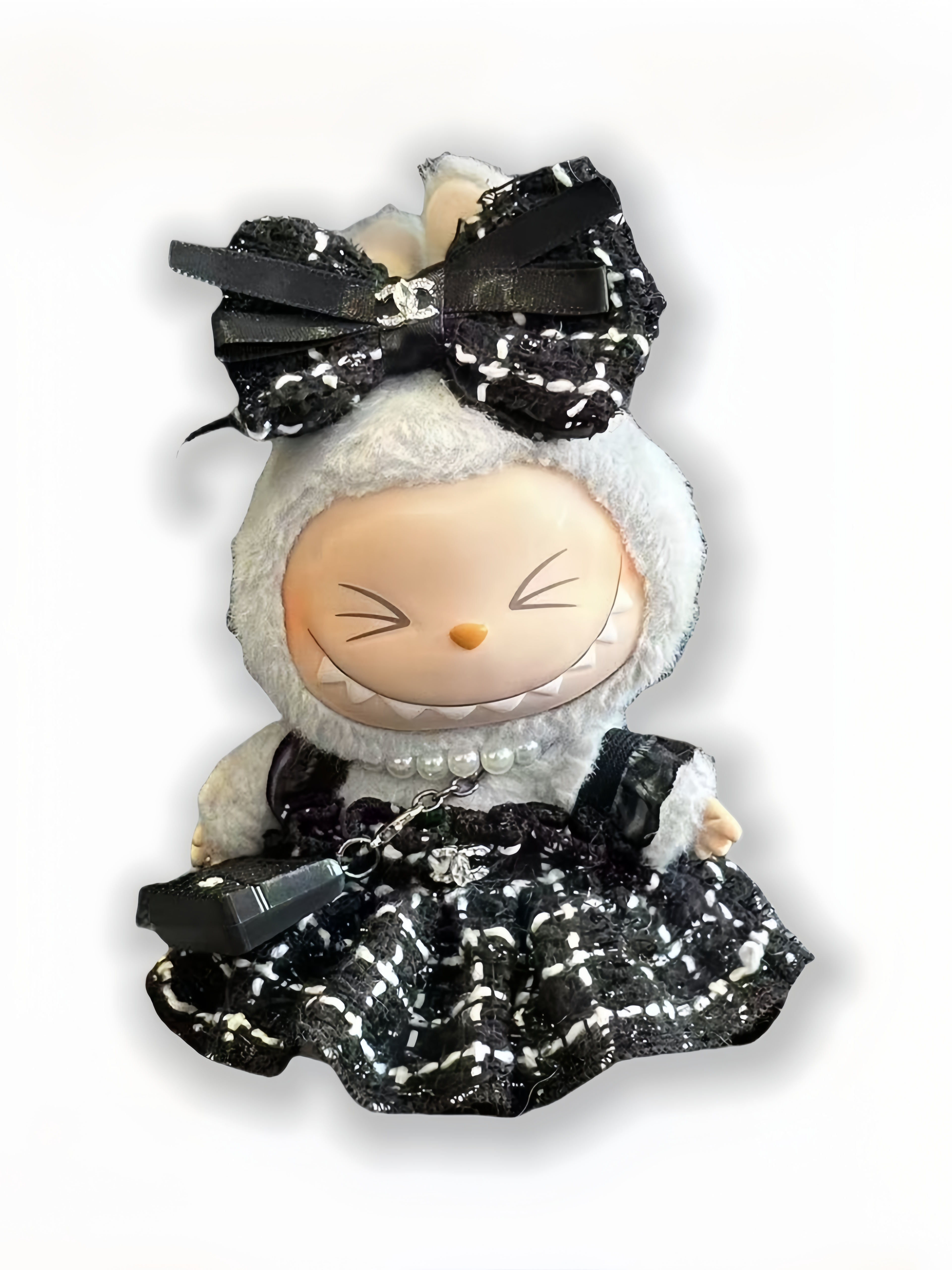 LABUBU Clothes Chanel Chic Tweed Dress Outfit