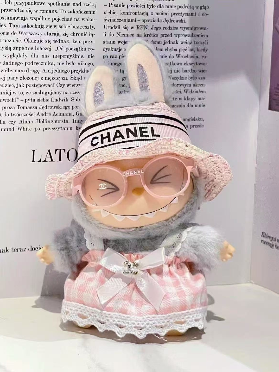 LABUBU Clothes Chanel Cute Pink Dress Outfit