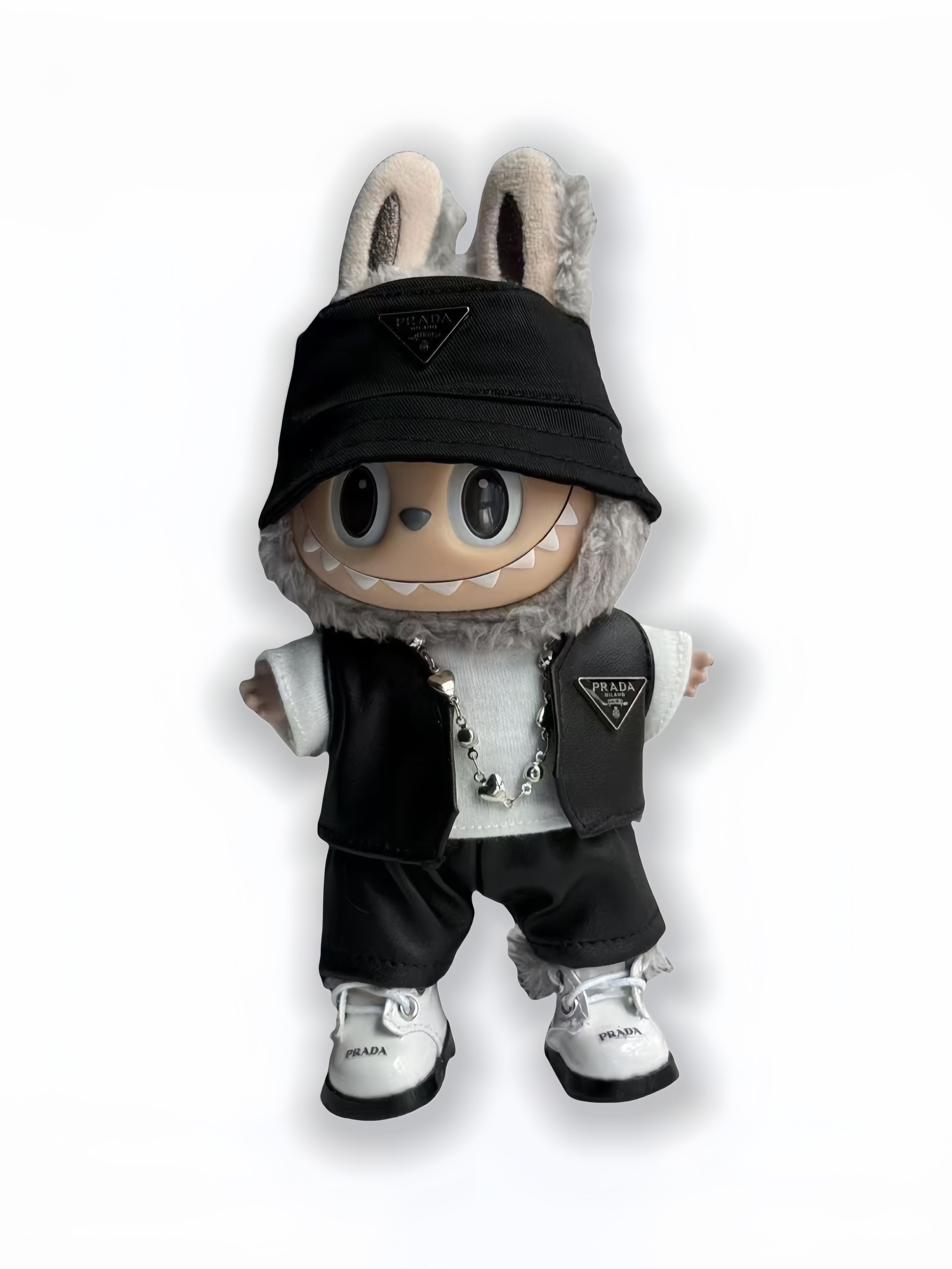LABUBU Clothes Prada Chic Hat & Vest Outfit