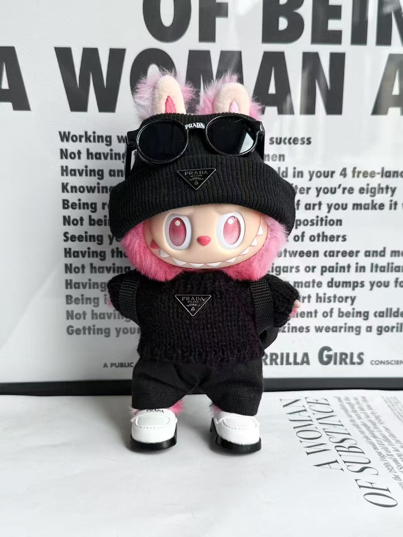 LABUBU Clothes Prada Black Knit Outftit