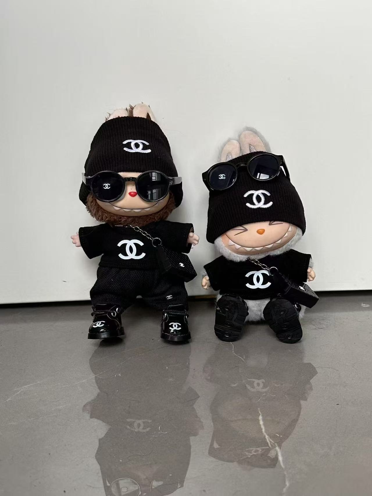 LABUBU Clothes Chanel Black Knit Hat Cool Outfit