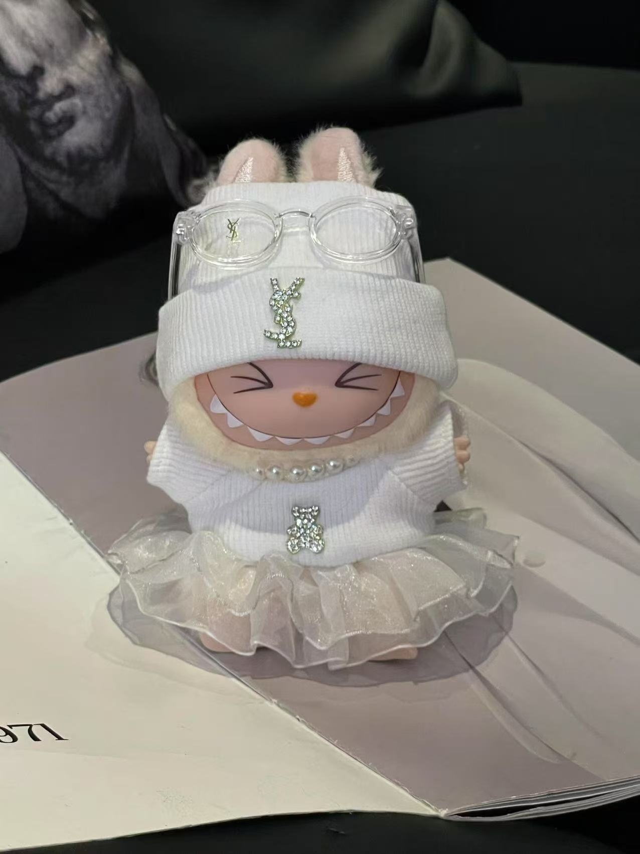 LABUBU Clothes YSL Sparkling White Outfit