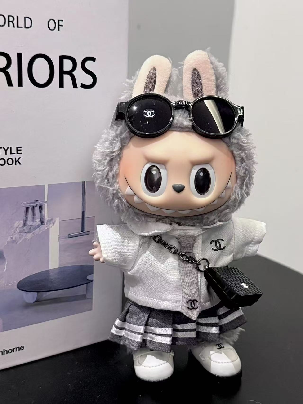 LABUBU Clothes Chanel Ivy - style Jacket and Skirt Set