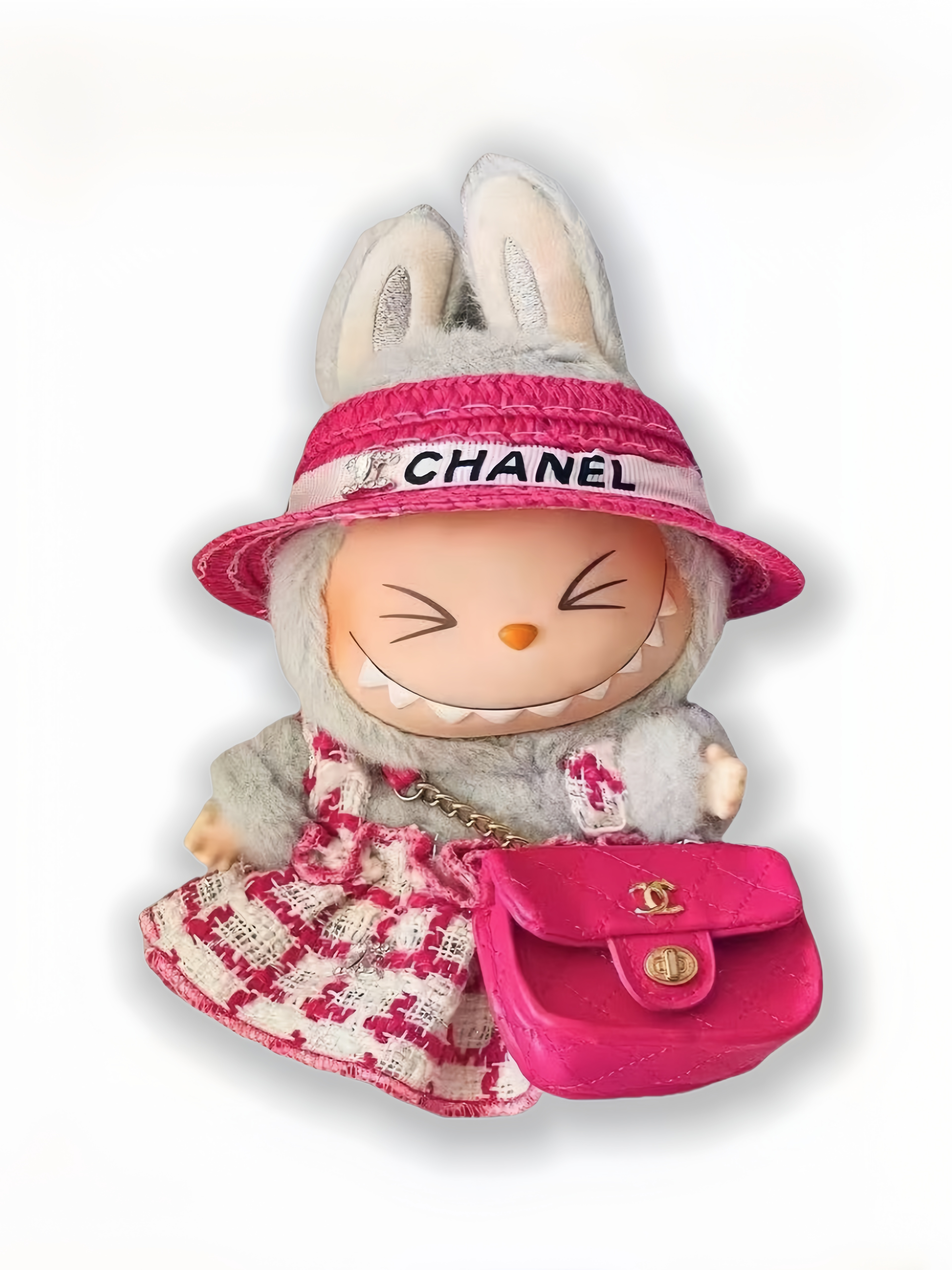 LABUBU Clothes Chanel Cute Red Dress Outfit