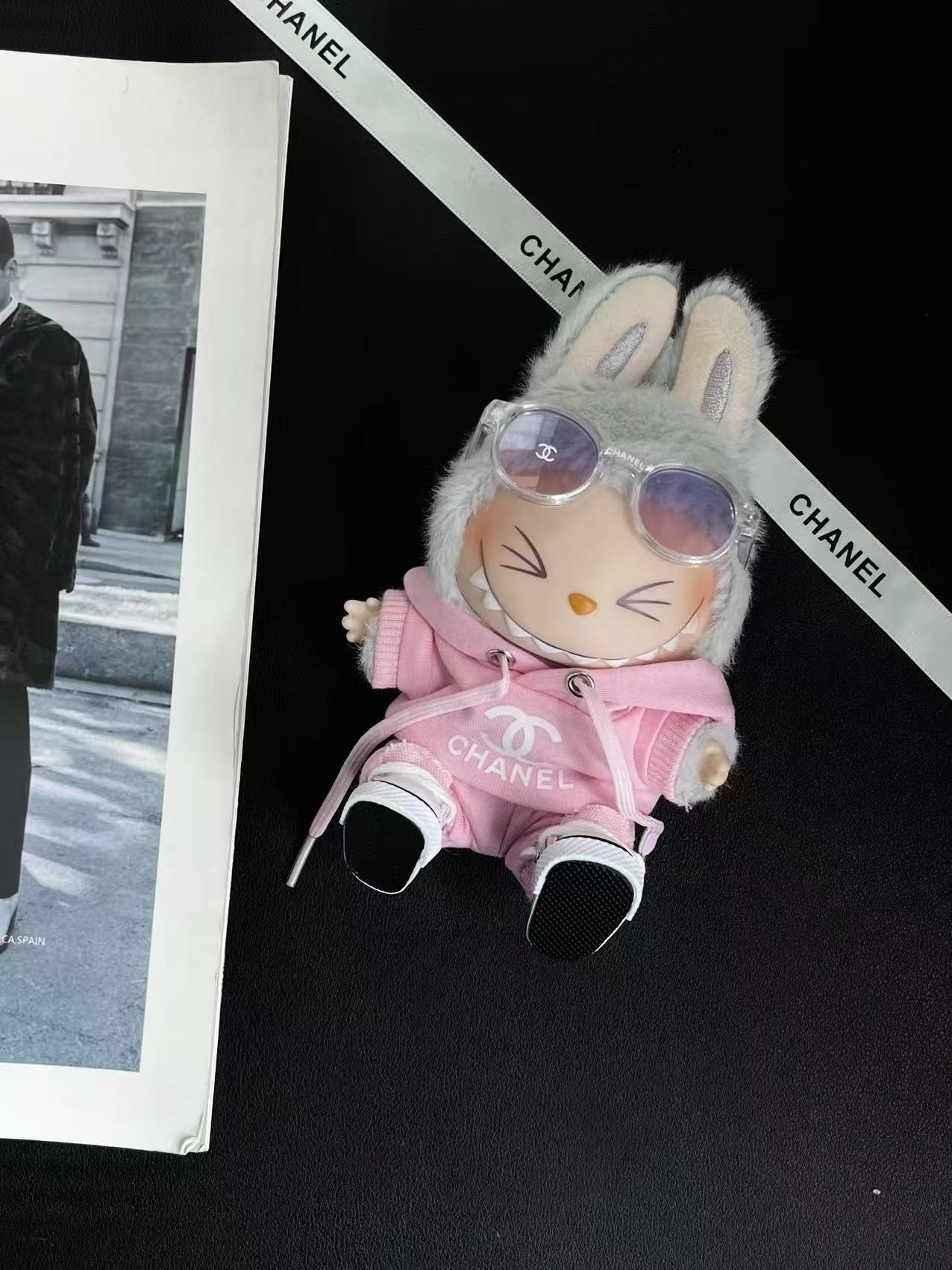 LABUBU Clothes Chanel Pink Hoodie Outfit