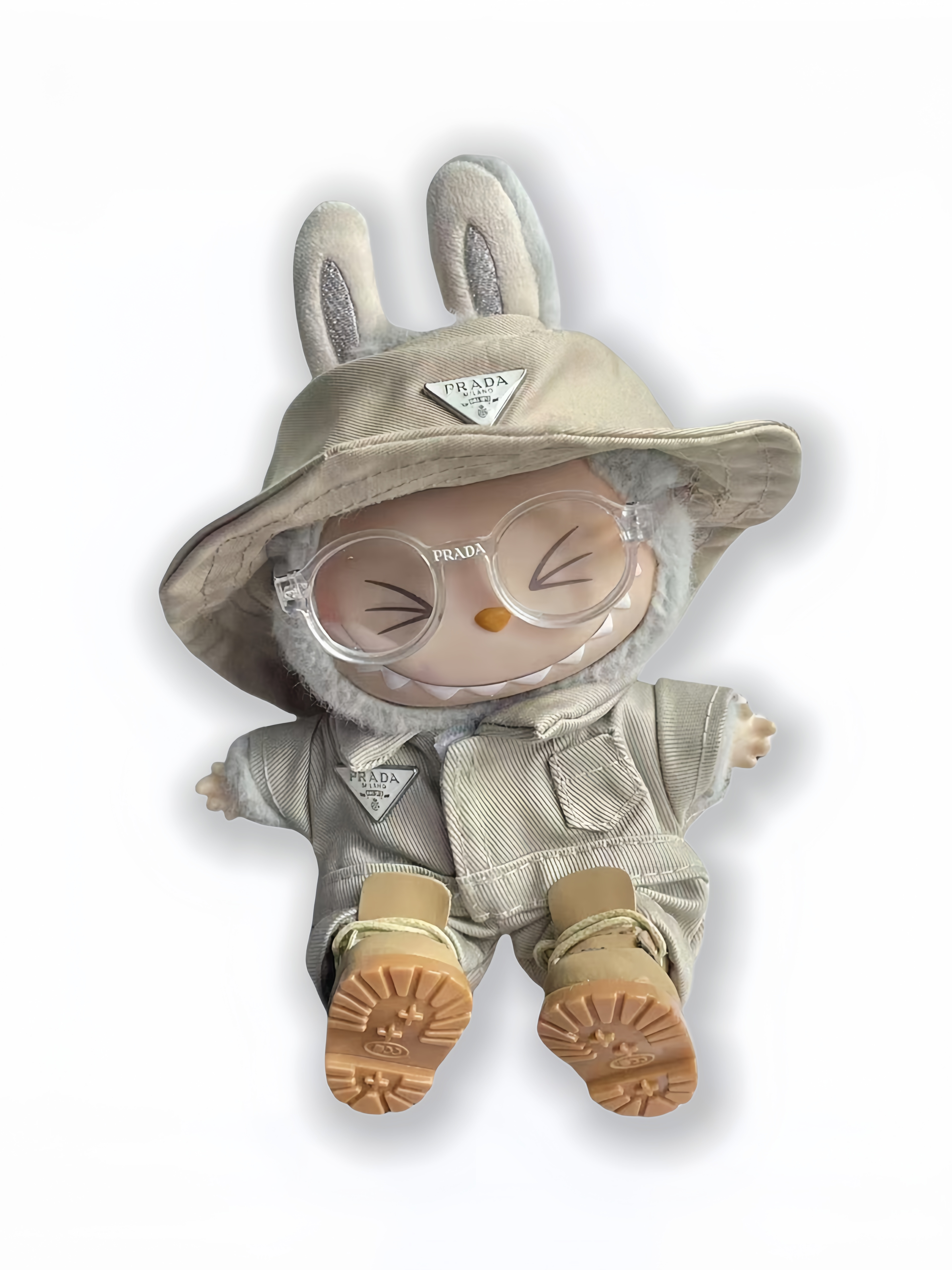 LABUBU Clothes Prada Beige Utility Set