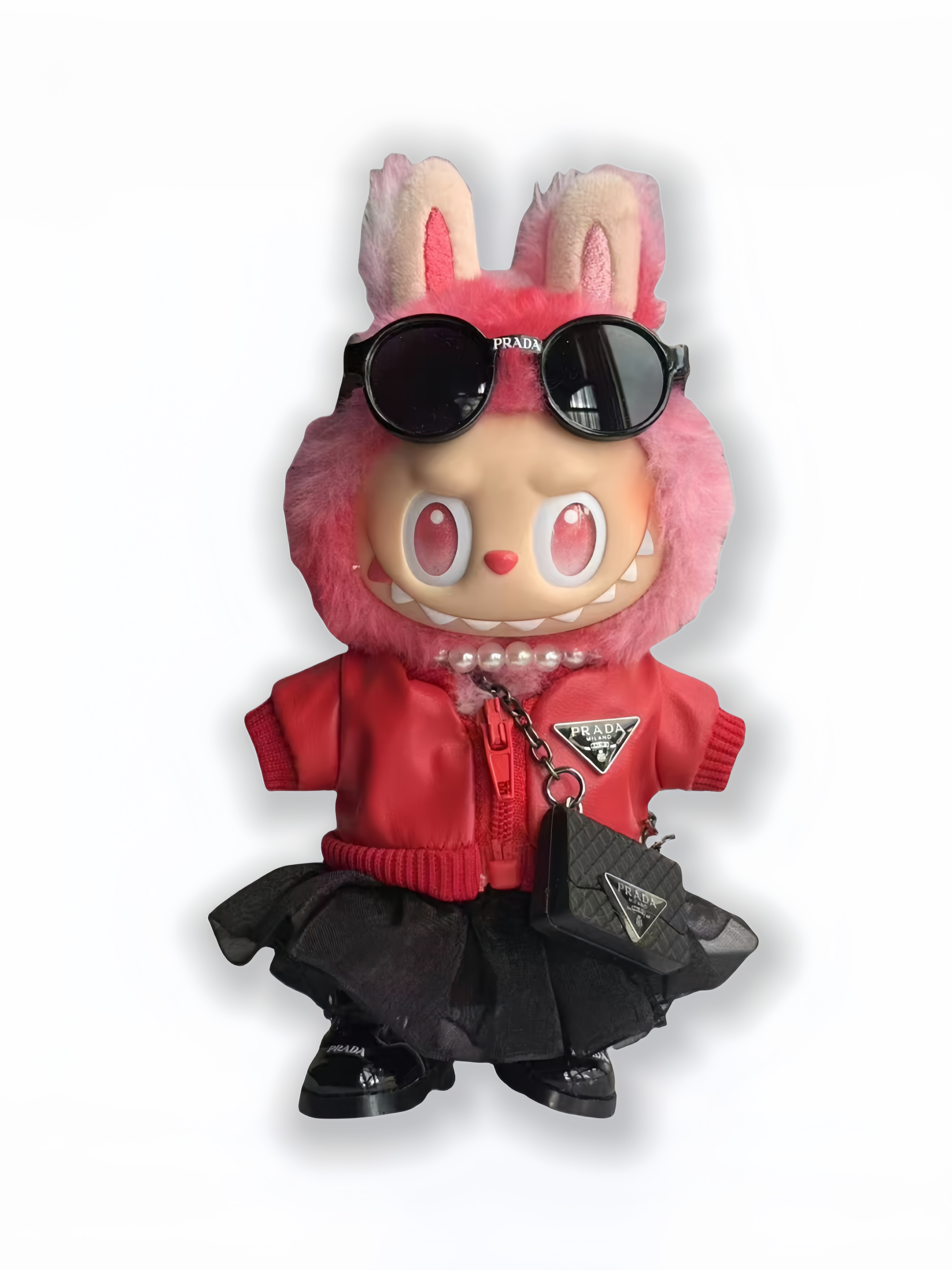LABUBU Clothes Prada Stylish Red Jacket Outfit
