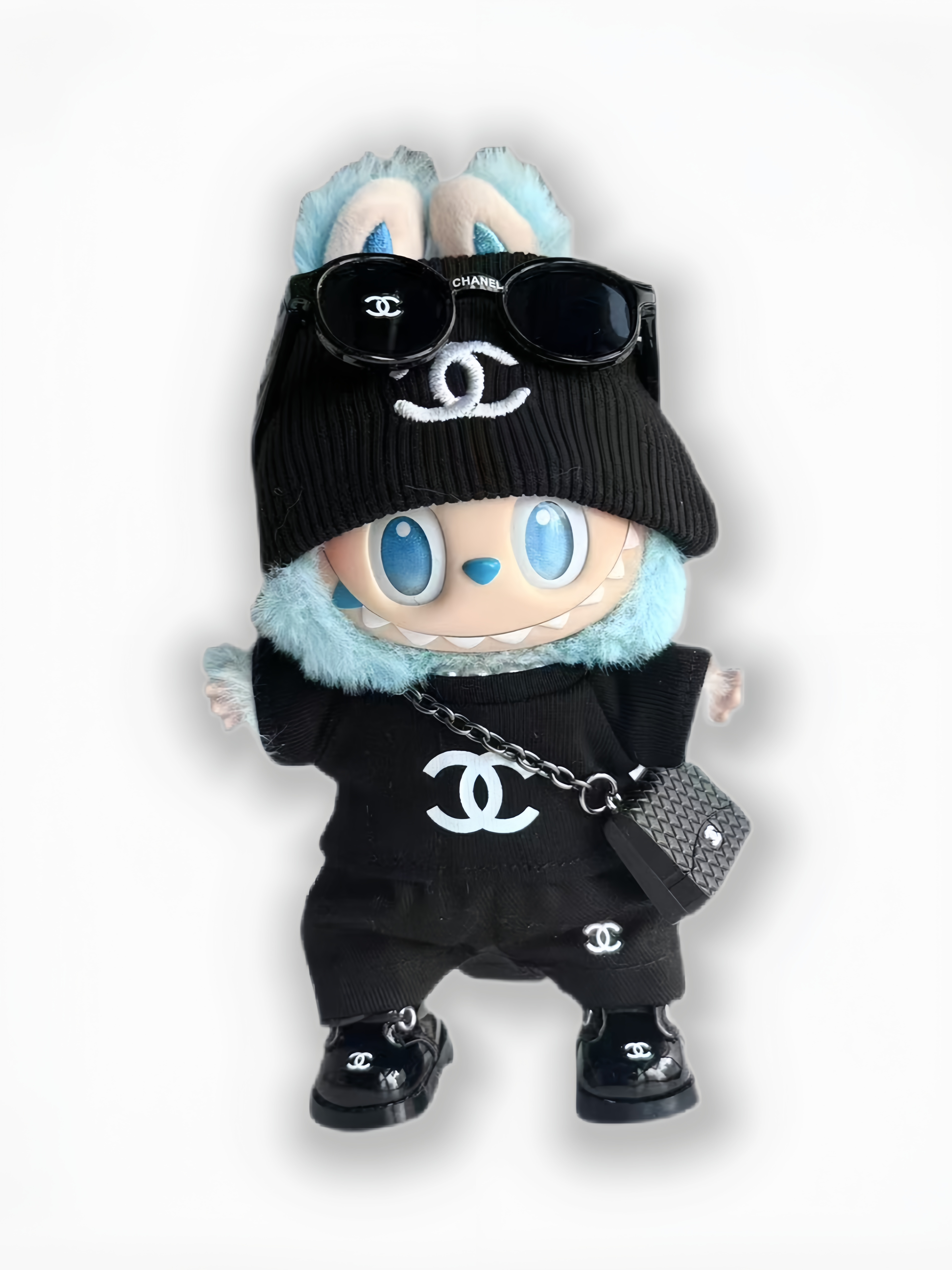 LABUBU Clothes Chanel Black Knit Hat Cool Outfit