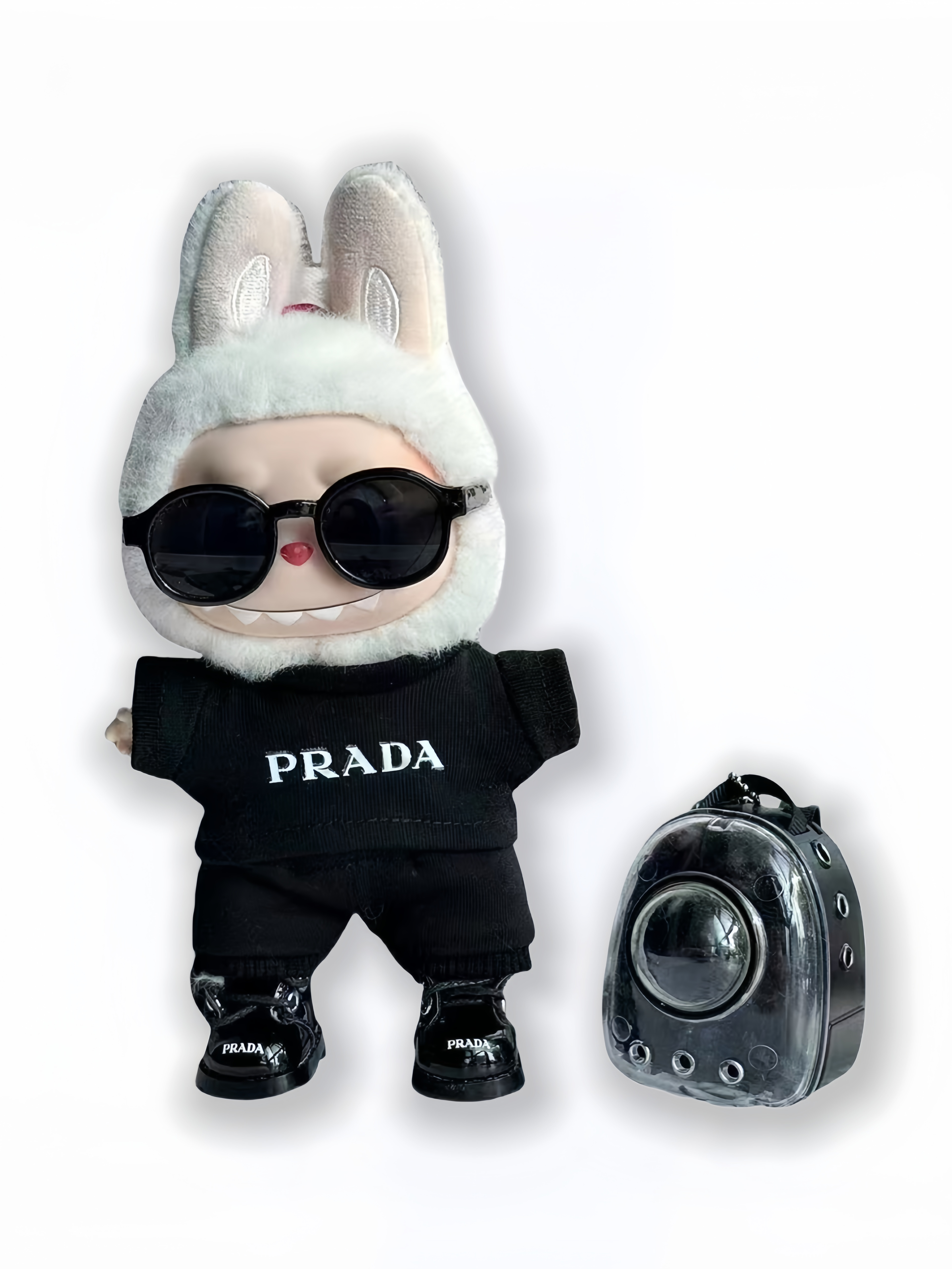 LABUBU Clothes Prada Black & White Ensemble
