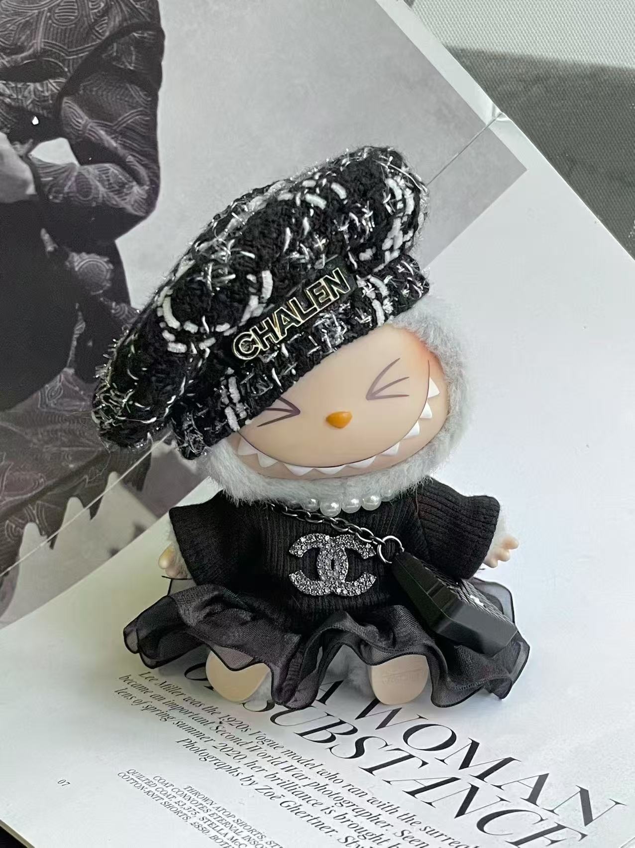 LABUBU Clothes Chanel Black Classic Outfit