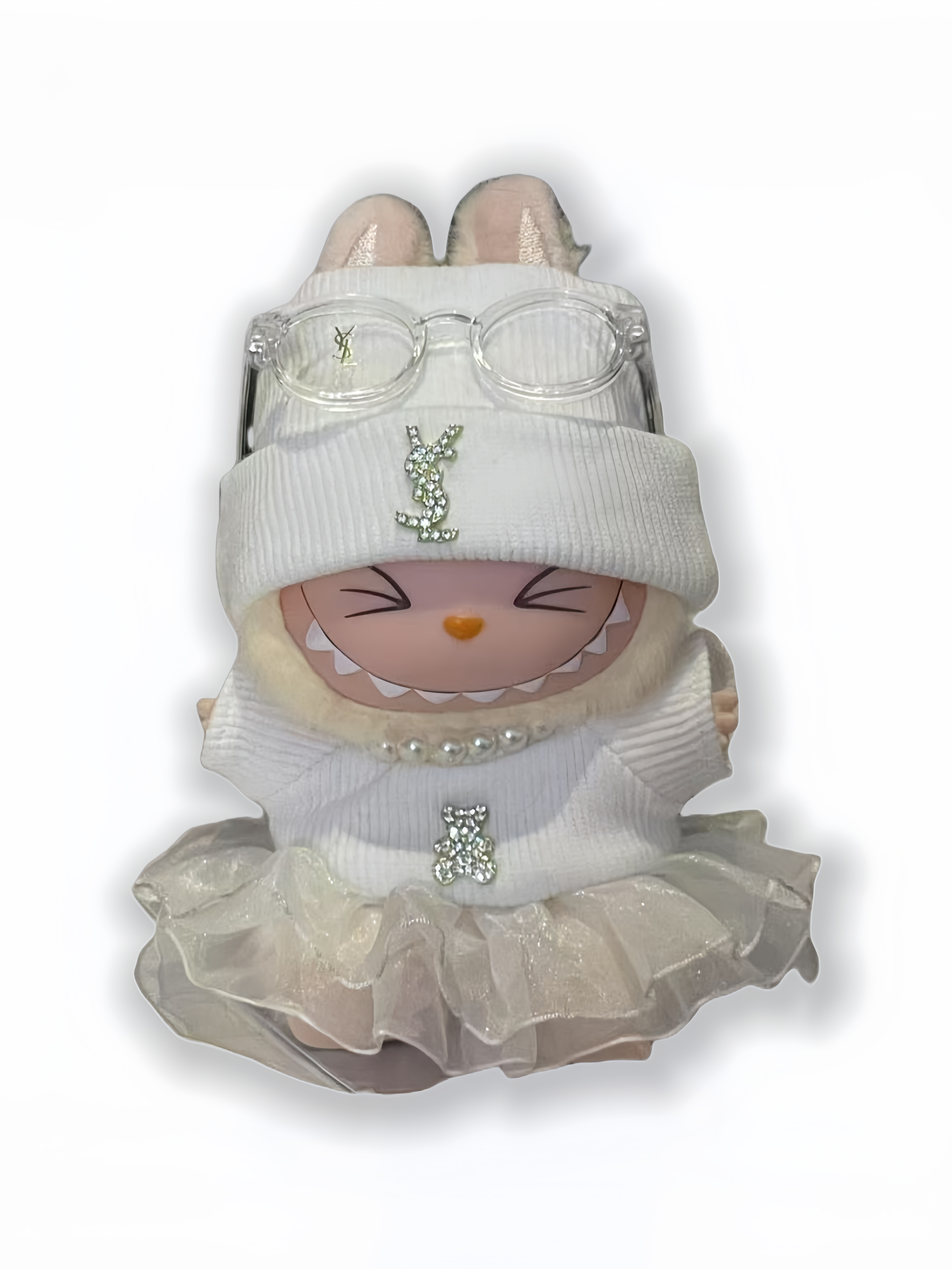 LABUBU Clothes YSL Sparkling White Outfit
