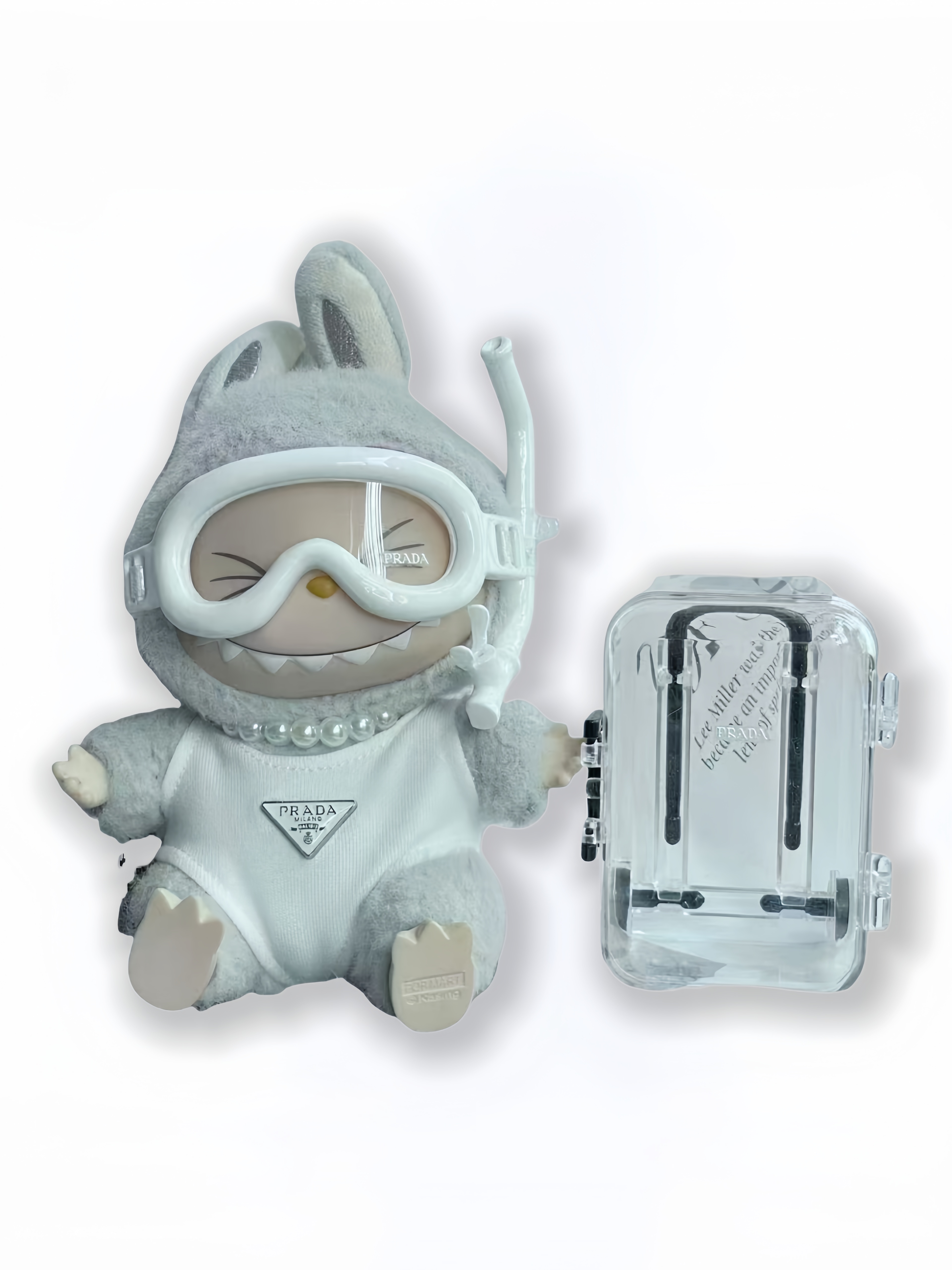 LABUBU Clothes Prada White Diving - inspired Ensemble