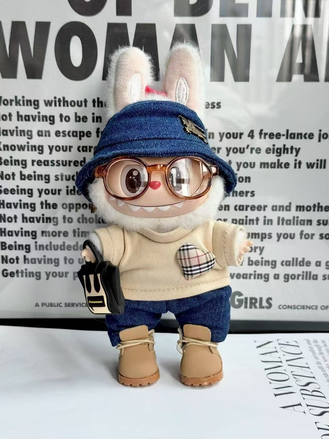 LABUBU Clothes Burberry Blue Fishman Outfit