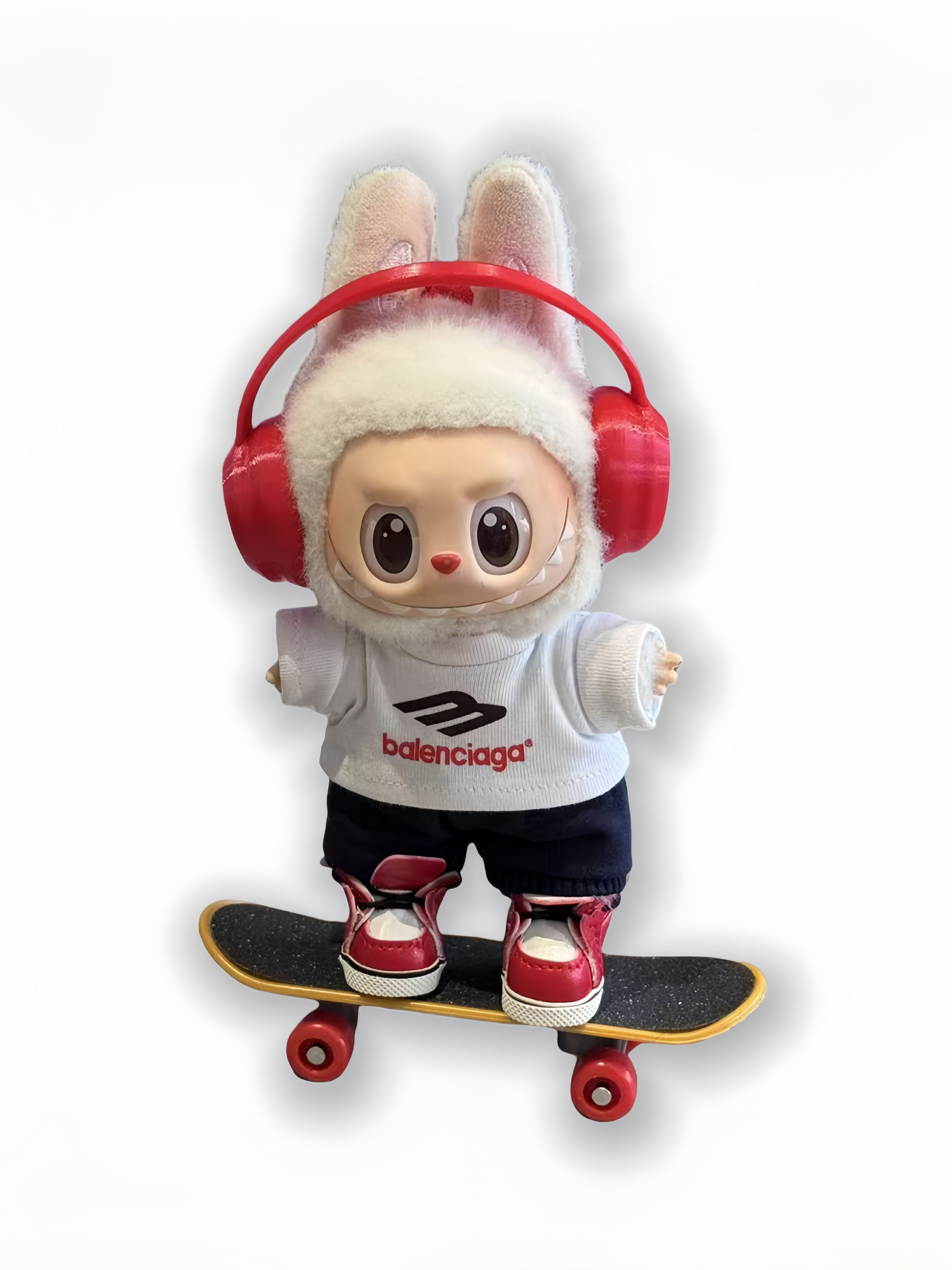 LABUBU Clothes Balenciaga Headphone&Skateboarding Sporty Outfit