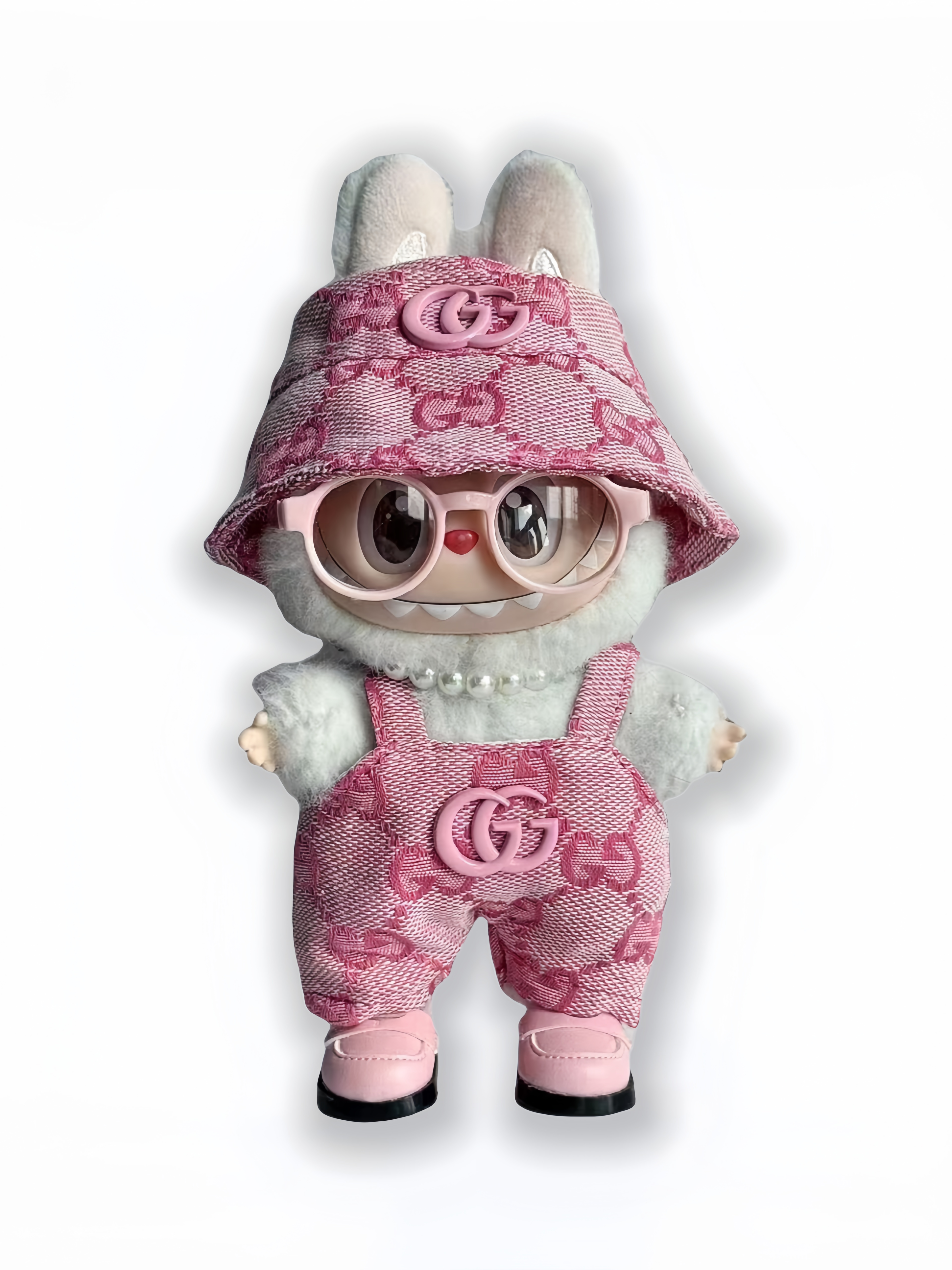LABUBU Clothes Gucci Pink Overalls