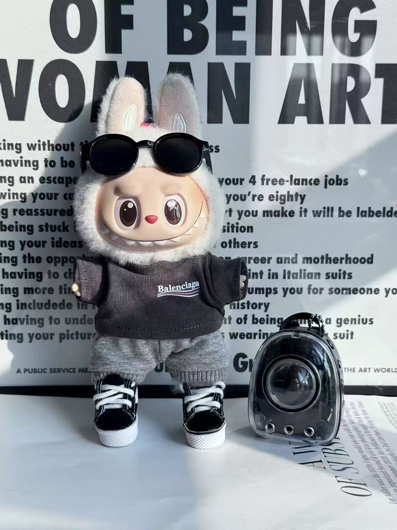 LABUBU Clothes Balenciaga Cool Grey Ensemble