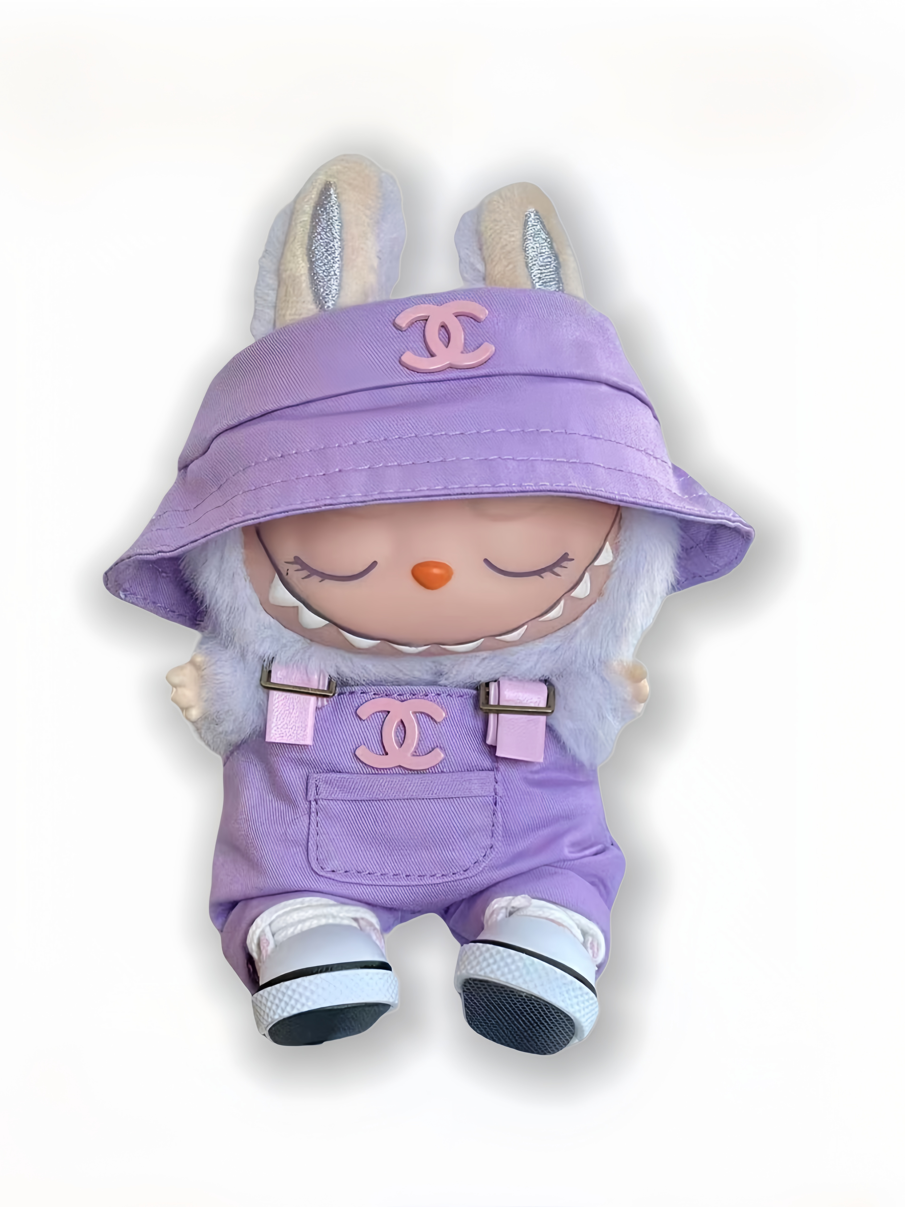 LABUBU Clothes Chanel Purple Overalls Outfit