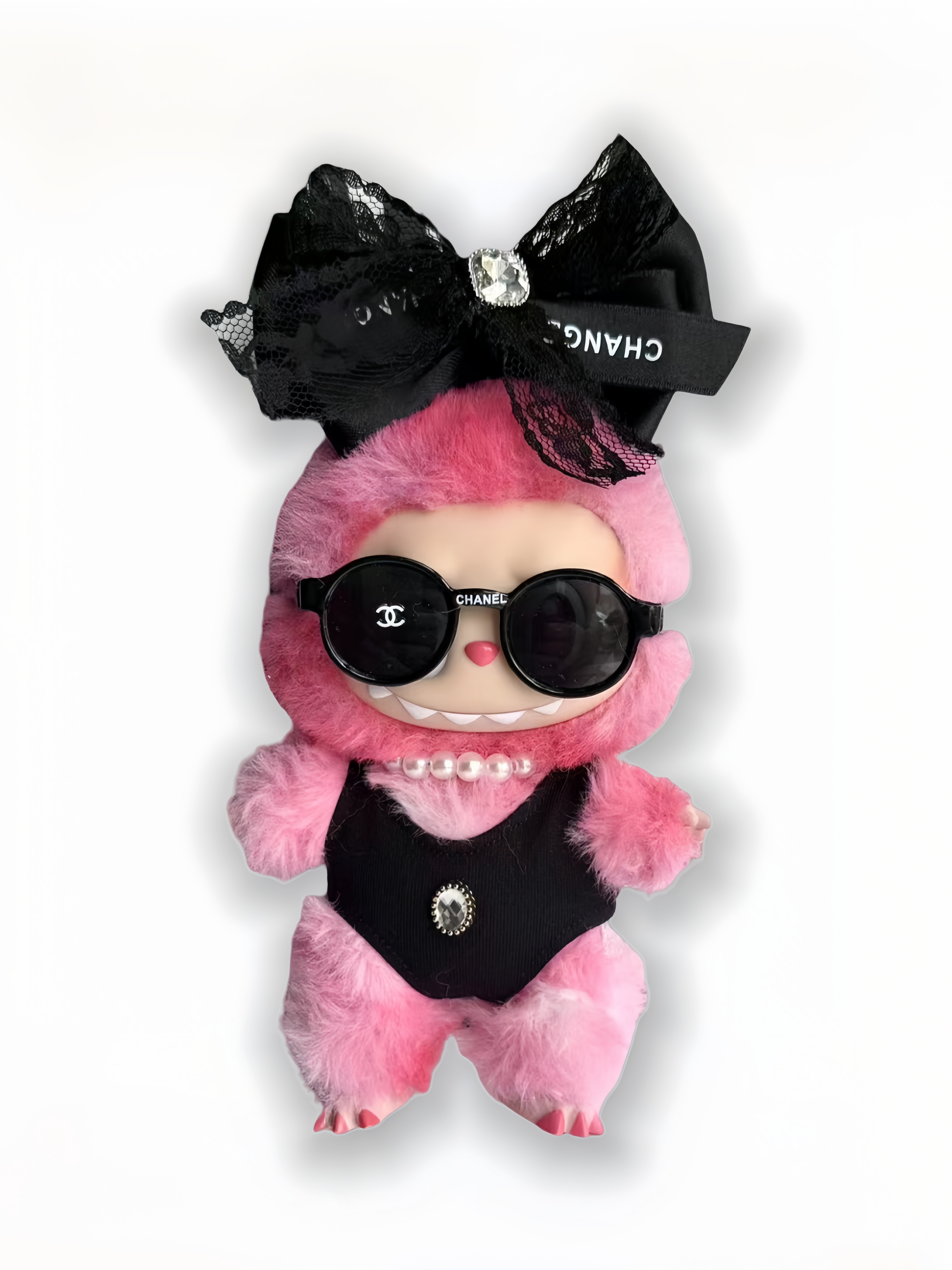 LABUBU Clothes Chanel Chic Bow - adorned Pink Outfit