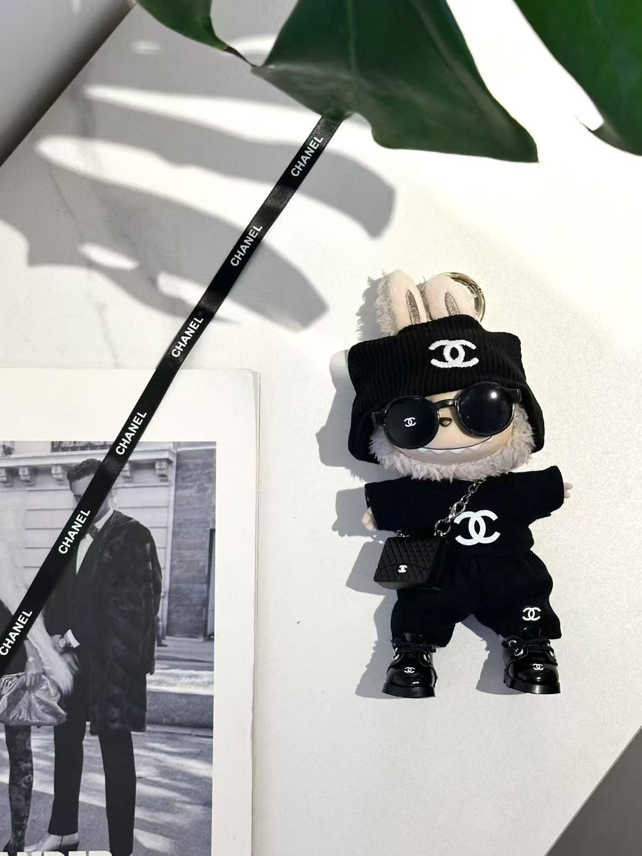 LABUBU Clothes Chanel Black Knit Hat Cool Outfit